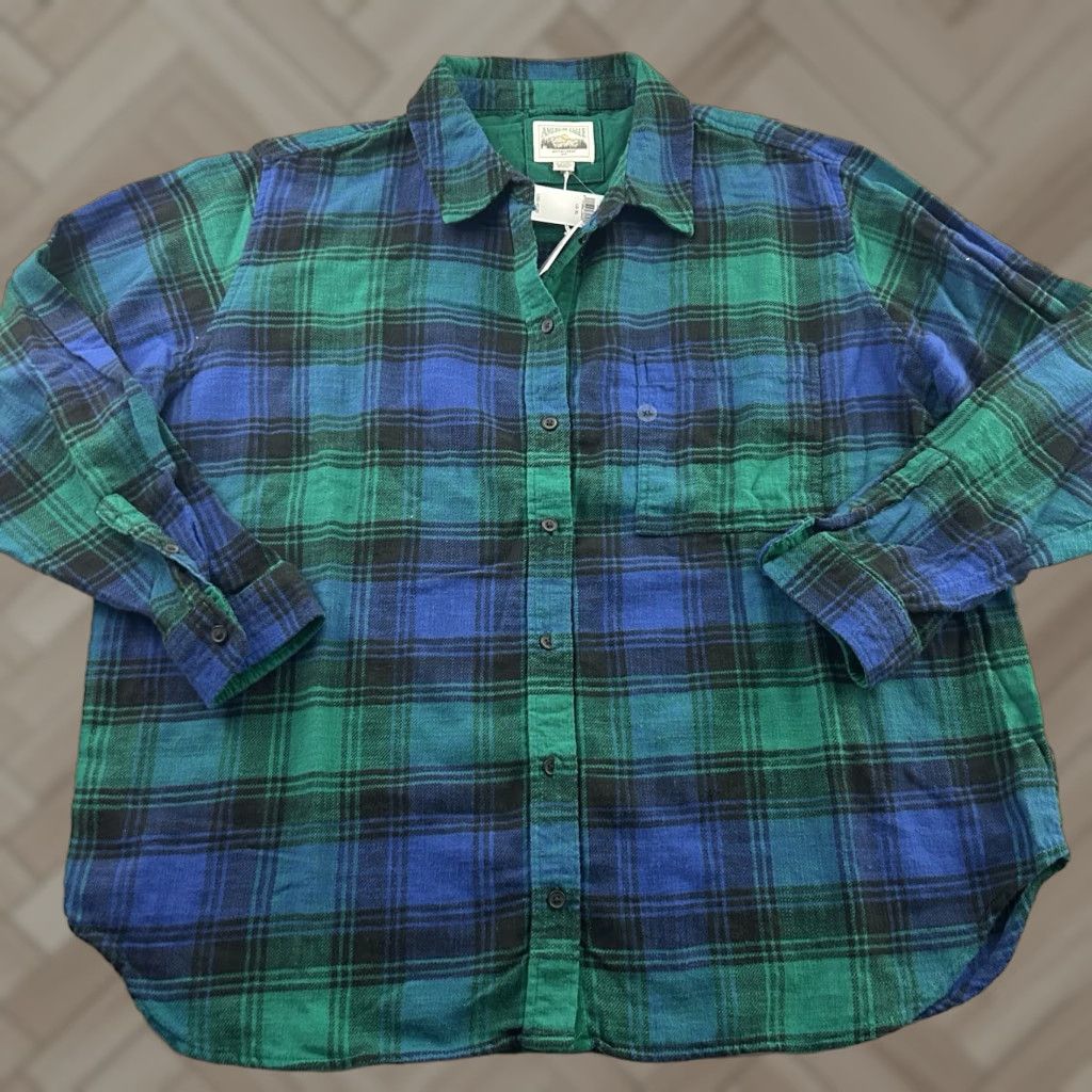 American Eagle Outfitters VINTAGE American Eagle Ahh-mazingly Soft Plaid Button Front Shirt Mens XL Green Size US XL / EU 56 / 4 - 1 Thumbnail