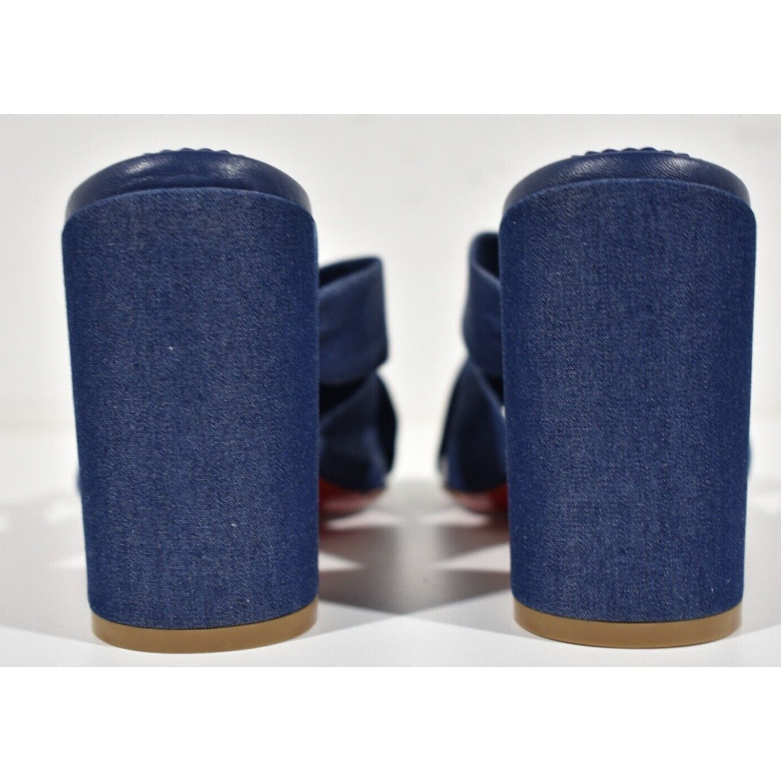 Christian Louboutin Disco Club 85 Blue Denim Backless Mule Sandal Heel 37.5 Size US 7.5 / IT 37.5 - 8 Thumbnail