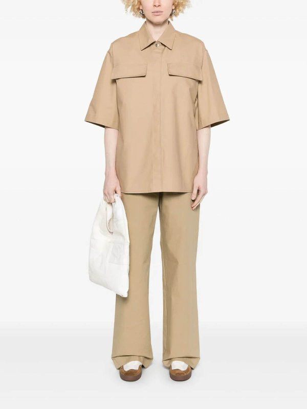Jil Sander o1loc1c0426 Boxy Shirt in Light Brown Size S / US 4 / IT 40 - 3 Thumbnail