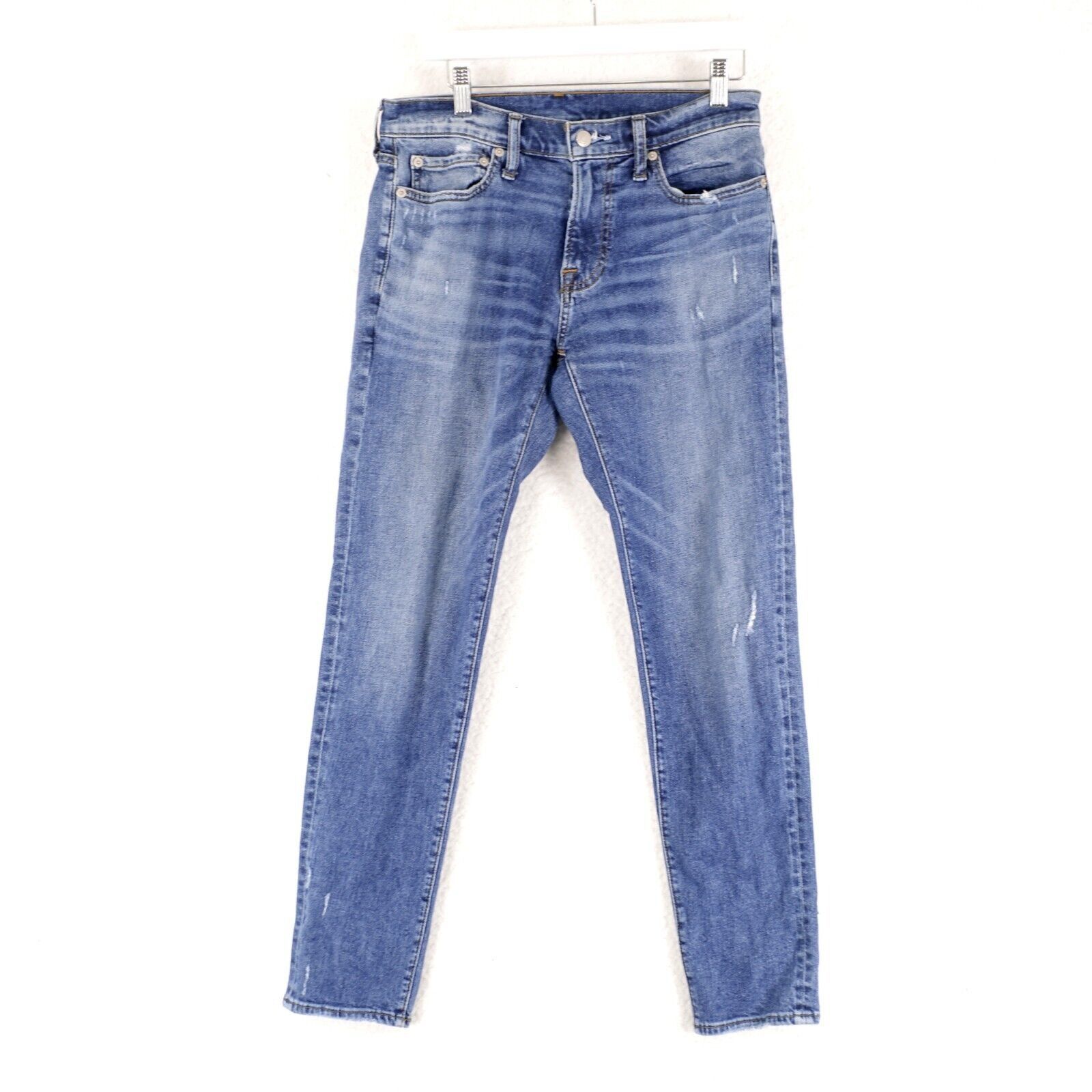 Abercrombie & Fitch Abercrombie & Fitch Blue Stone Wash Whickering Denim Jeans L Size US 30 / EU 46 - 1 Thumbnail