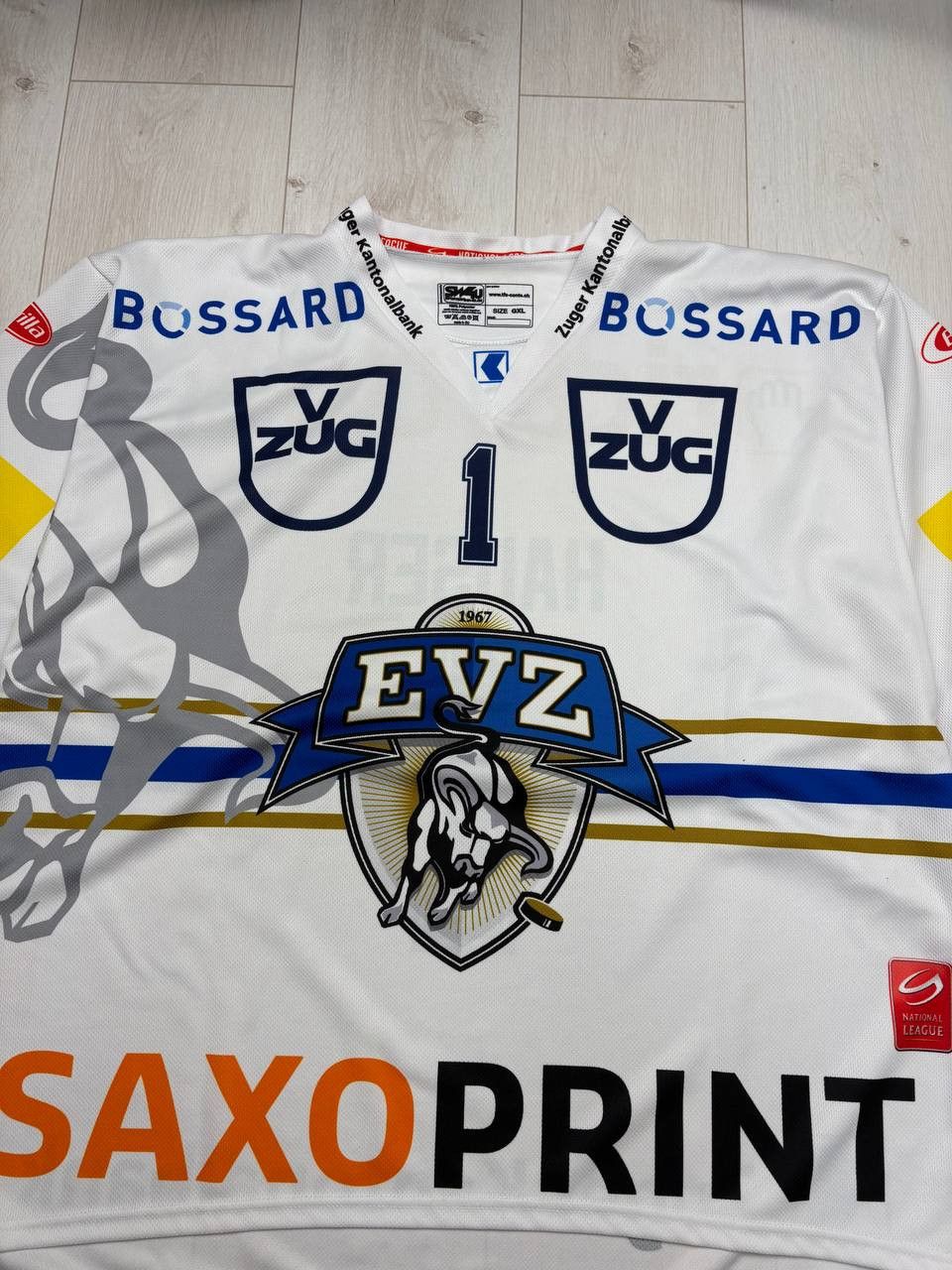 NHL EVZ Zug 2013/2014 Ice Hockey #1 HAUSER Size US XL / EU 56 / 4 - 2 Thumbnail