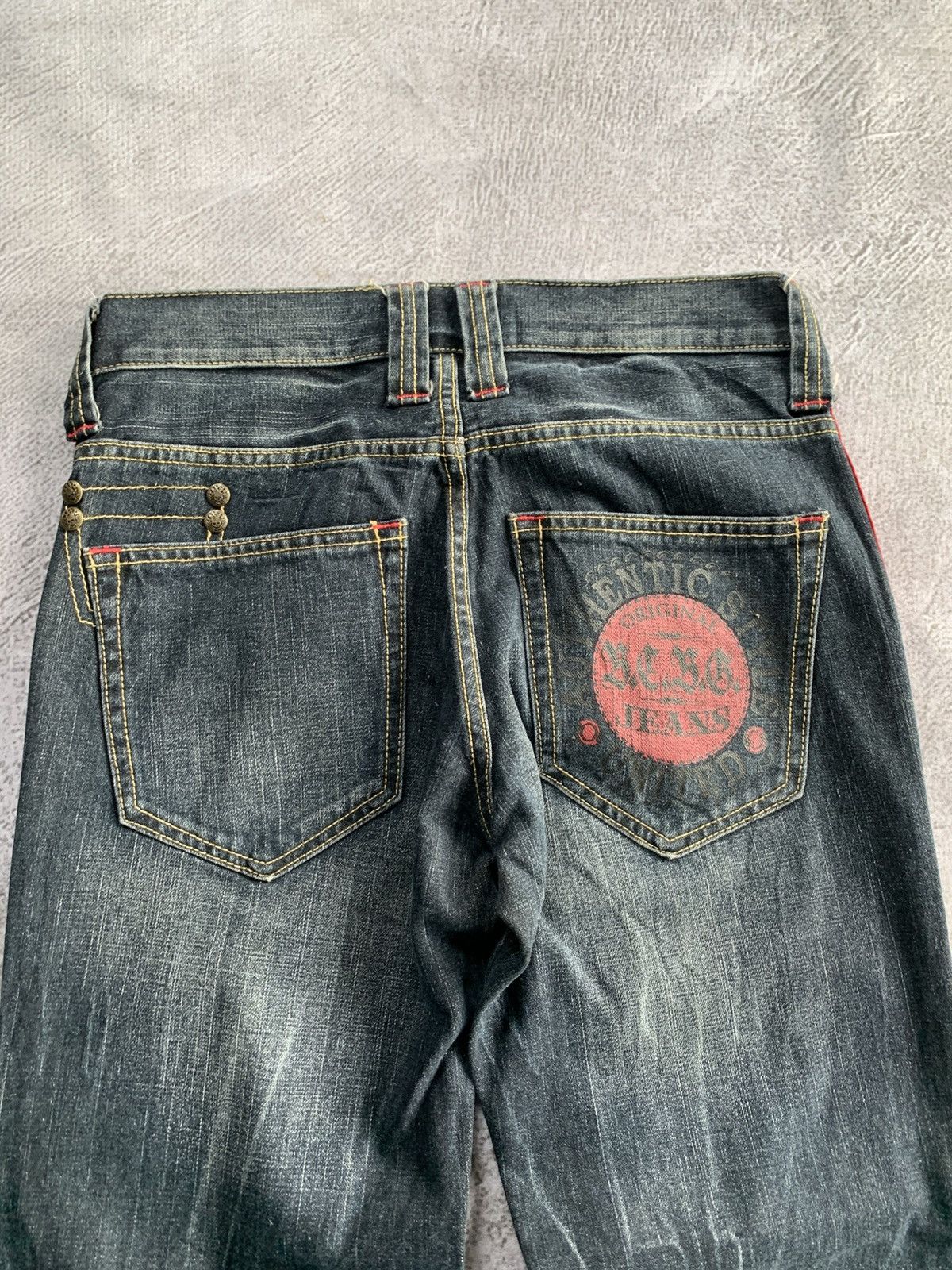 Japanese Brand Bcbg washed baggy denim pants Size US 30 / EU 46 - 4 Thumbnail
