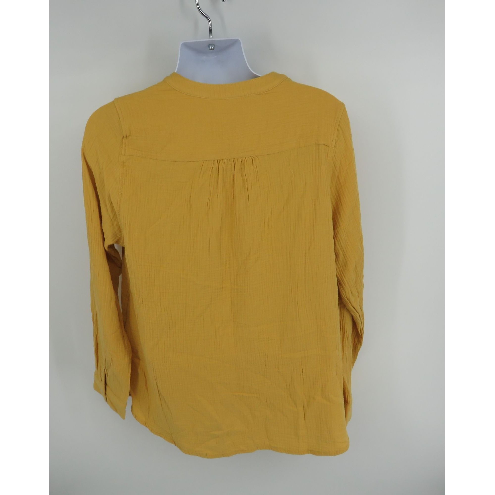 Other Mote Women's Yellow Long Sleeve Crinkle Henley Blouse Pocket Size XXL / US 16-18 / IT 52-54 - 4 Thumbnail