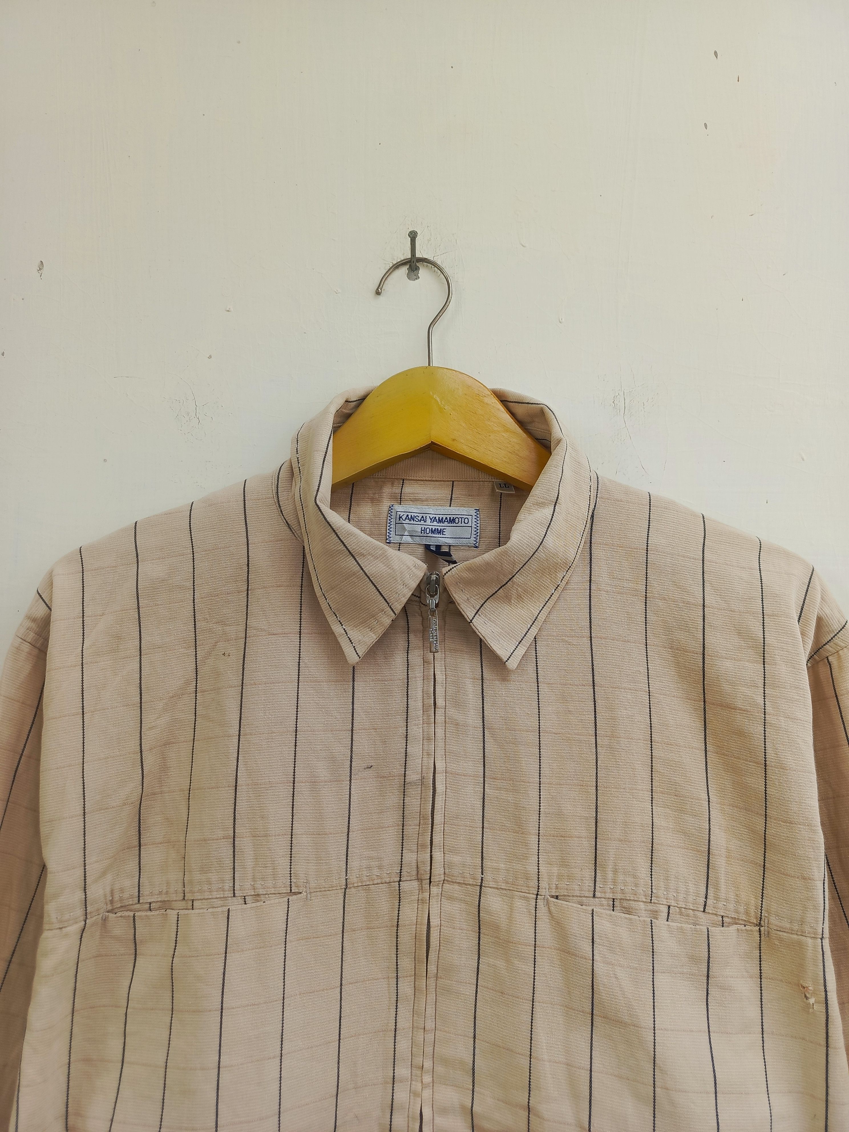 Kansai Yamamoto Kansai Yamamoto Pinstripe Zip Shirt – Japanese Designer Size US L / EU 52-54 / 3 - 2 Thumbnail