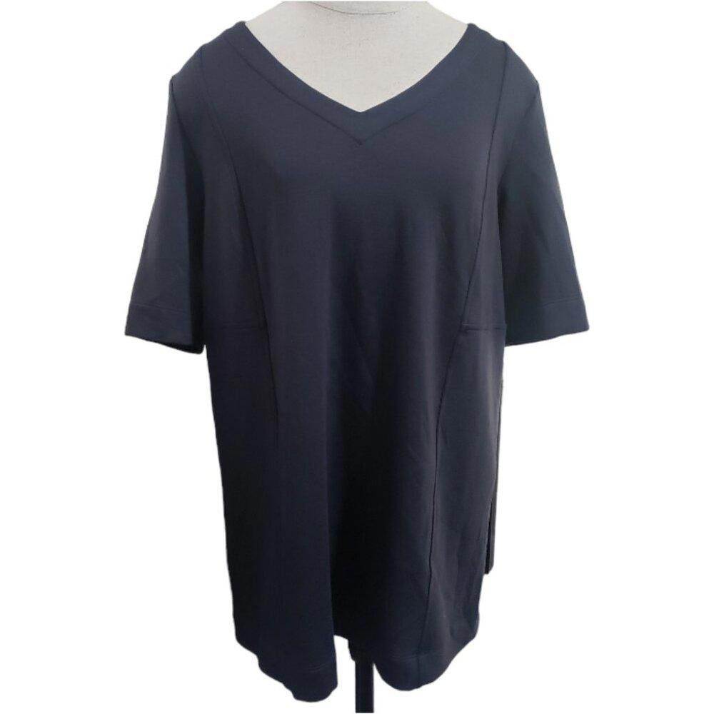 Designer CT1683 J. Jill Double Knit Seamed Tunic Charcoal Gray S Size S / US 4 / IT 40 - 1 Thumbnail