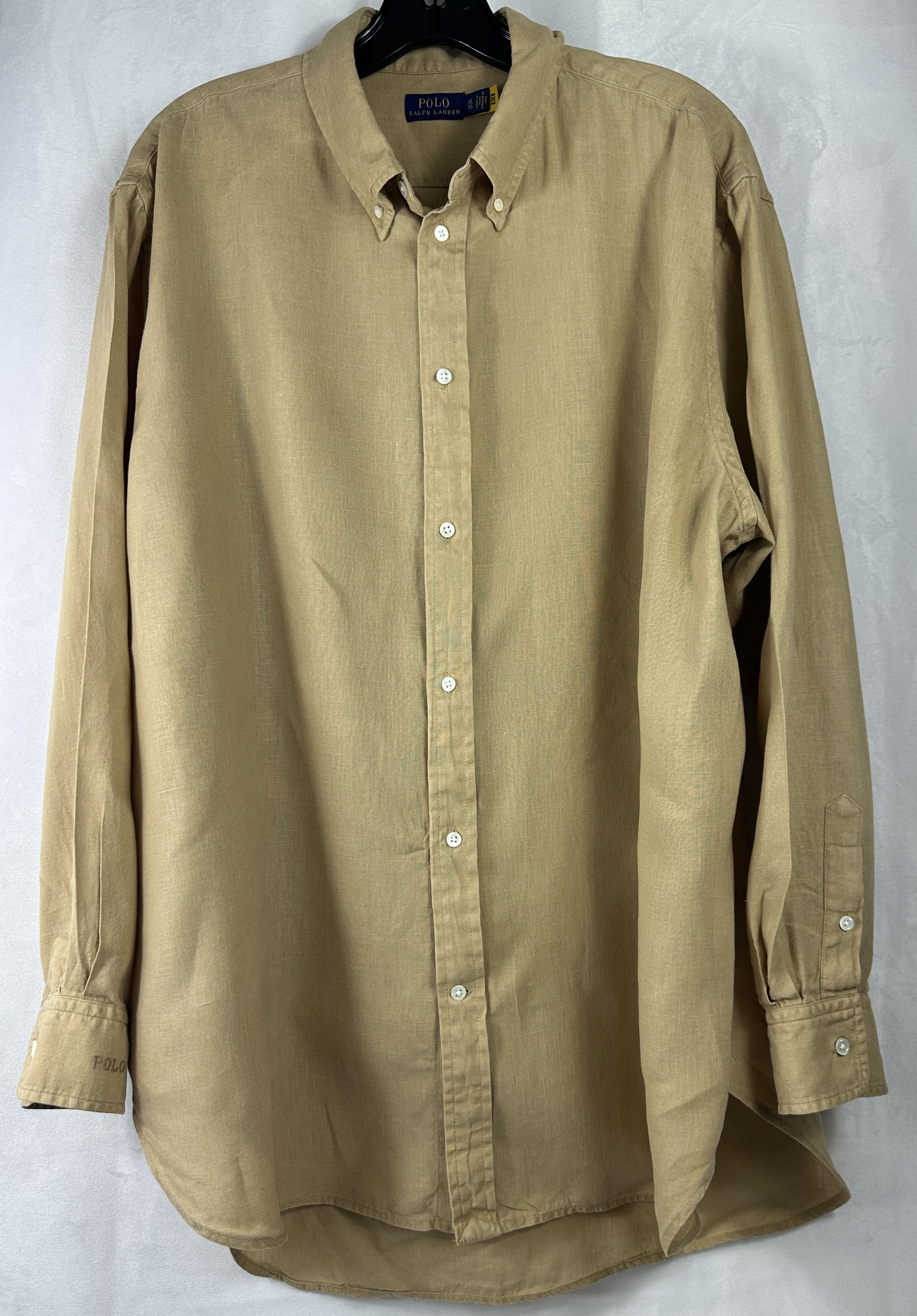 Polo Ralph Lauren Polo Ralph Lauren Mens Khaki Button Down Shirt XLTG Size US XL / EU 56 / 4 - 2 Thumbnail