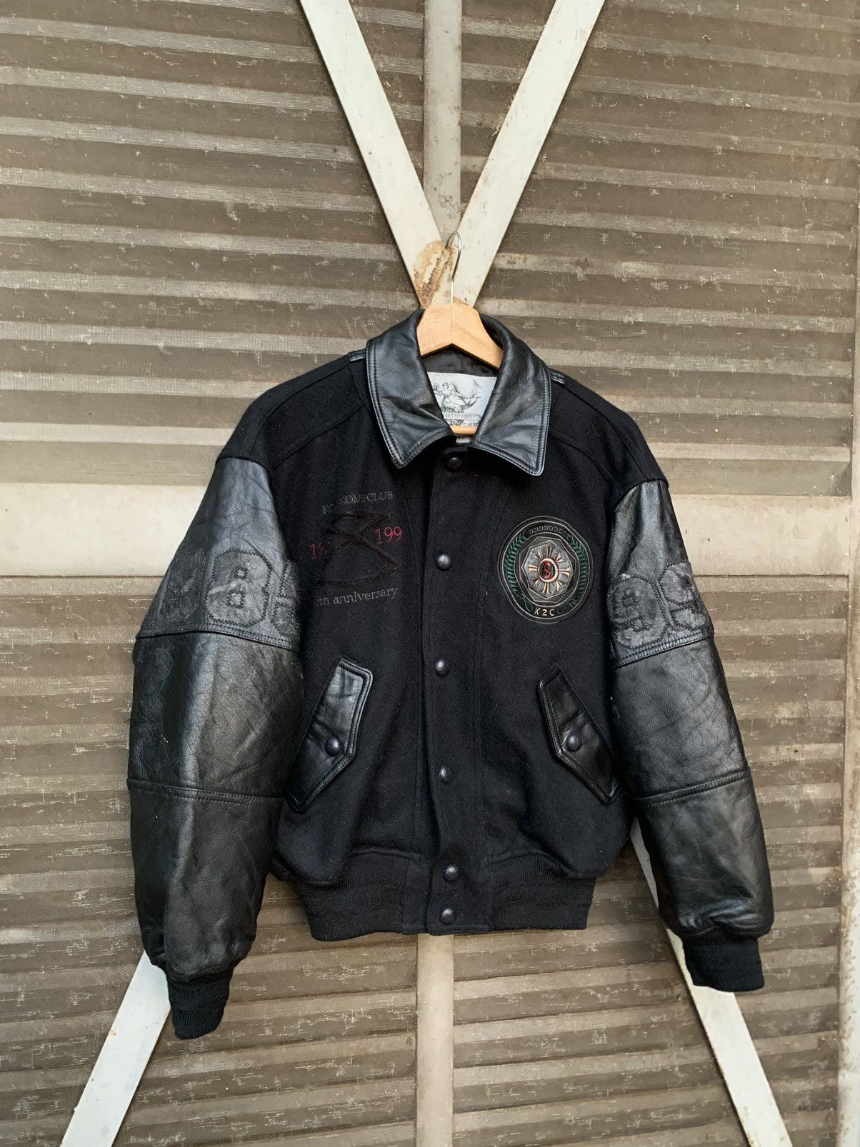 Vintage 👹Vintage Kome Kome Club All Black Varsity Jacket Size US S / EU 44-46 / 1 - 5 Thumbnail