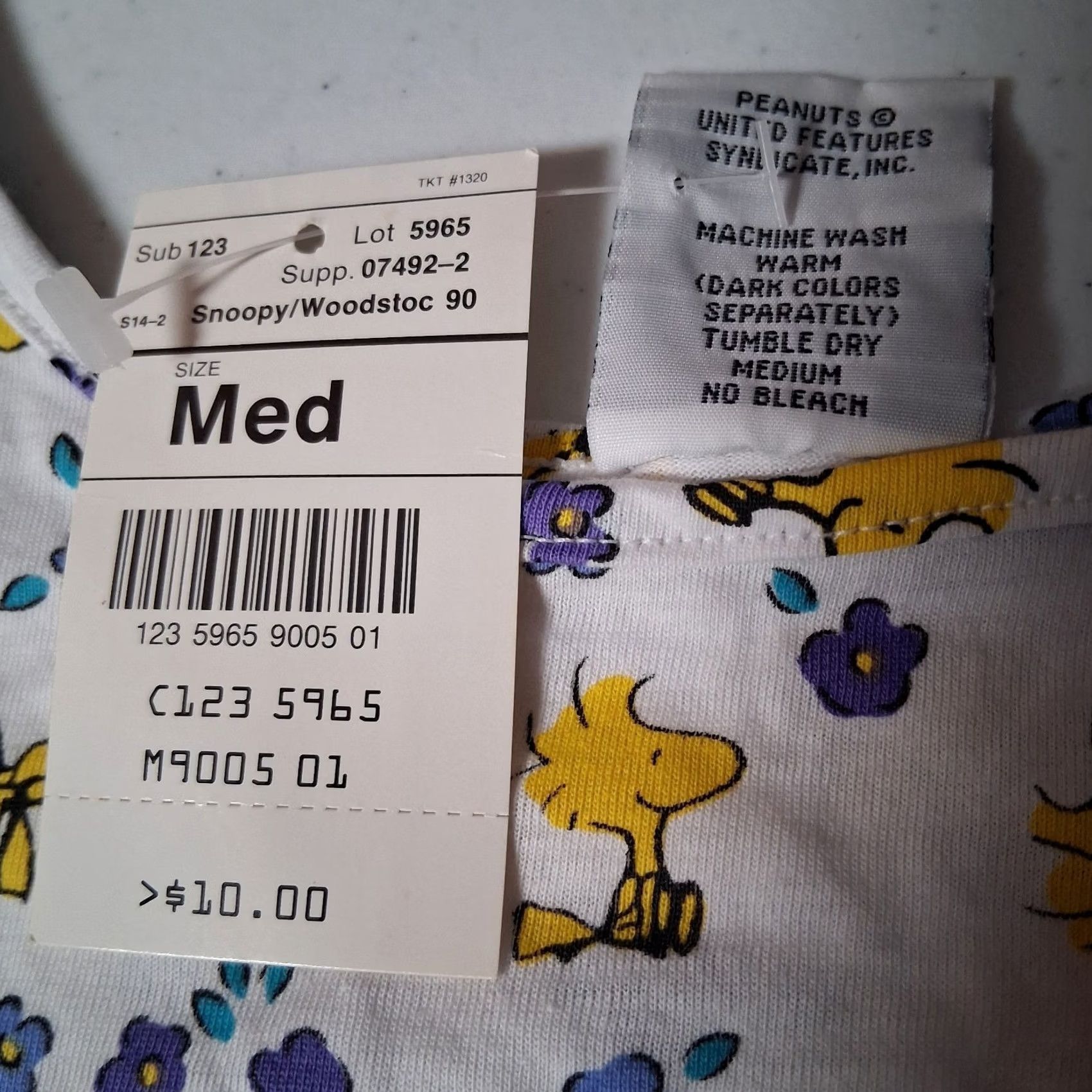 Peanuts VINTAGE Peanuts Snoopy Woodstock Tank Top Women M Purple Flowers Undershirt Size M / US 6-8 / IT 42-44 - 7 Thumbnail
