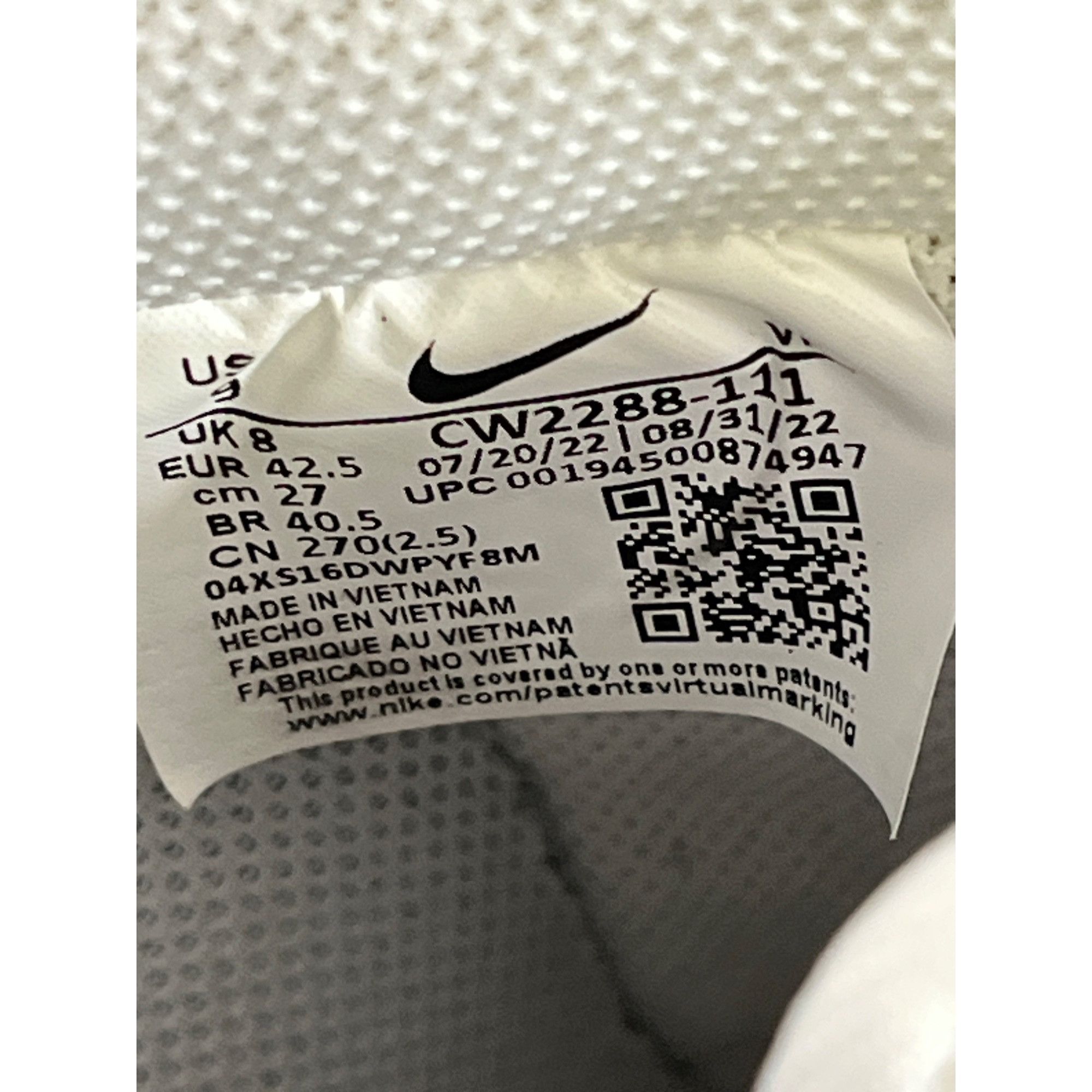 Nike Nike Air Force 1 Mens White Low Top Sneakers Size 9 SKU 6557 Size US 9 / EU 42 - 10 Thumbnail