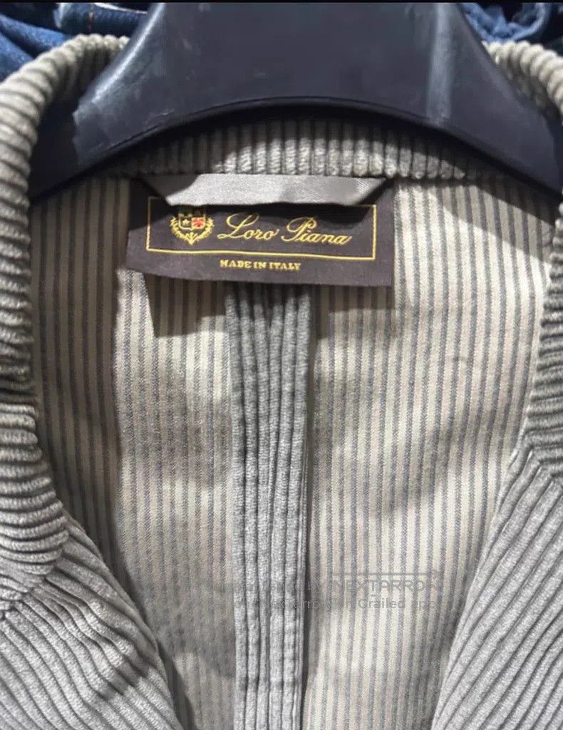 Loro Piana Loro Piana Thick velvet striped jacket, grey Size US L / EU 52-54 / 3 - 2 Thumbnail