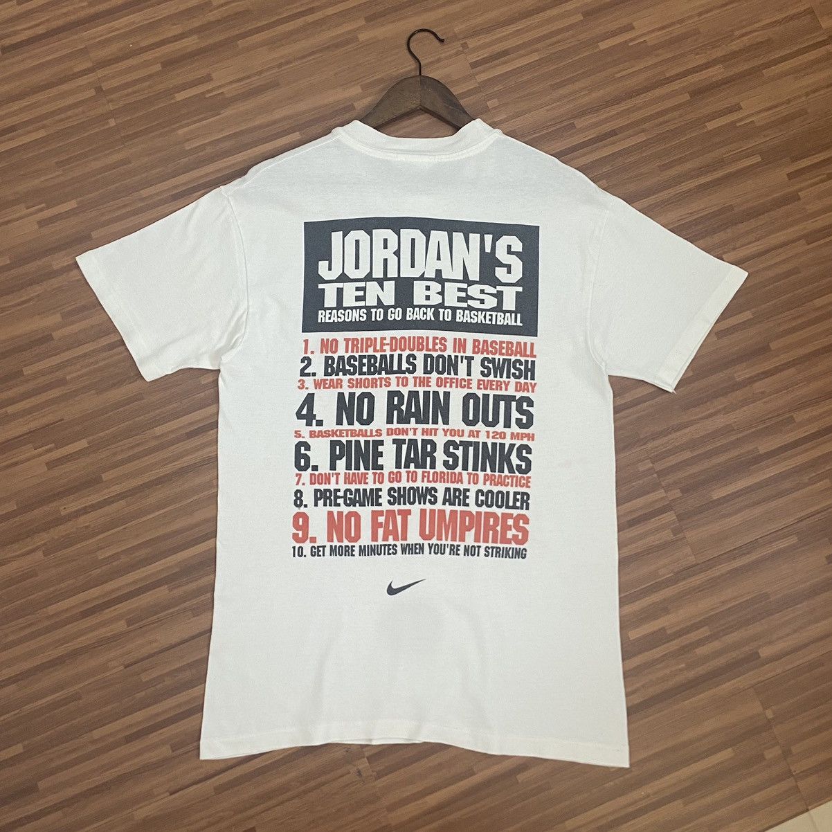Nike × Vintage Vintage 90s Nike Air Jordan tee Size US M / EU 48-50 / 2 - 1 Thumbnail