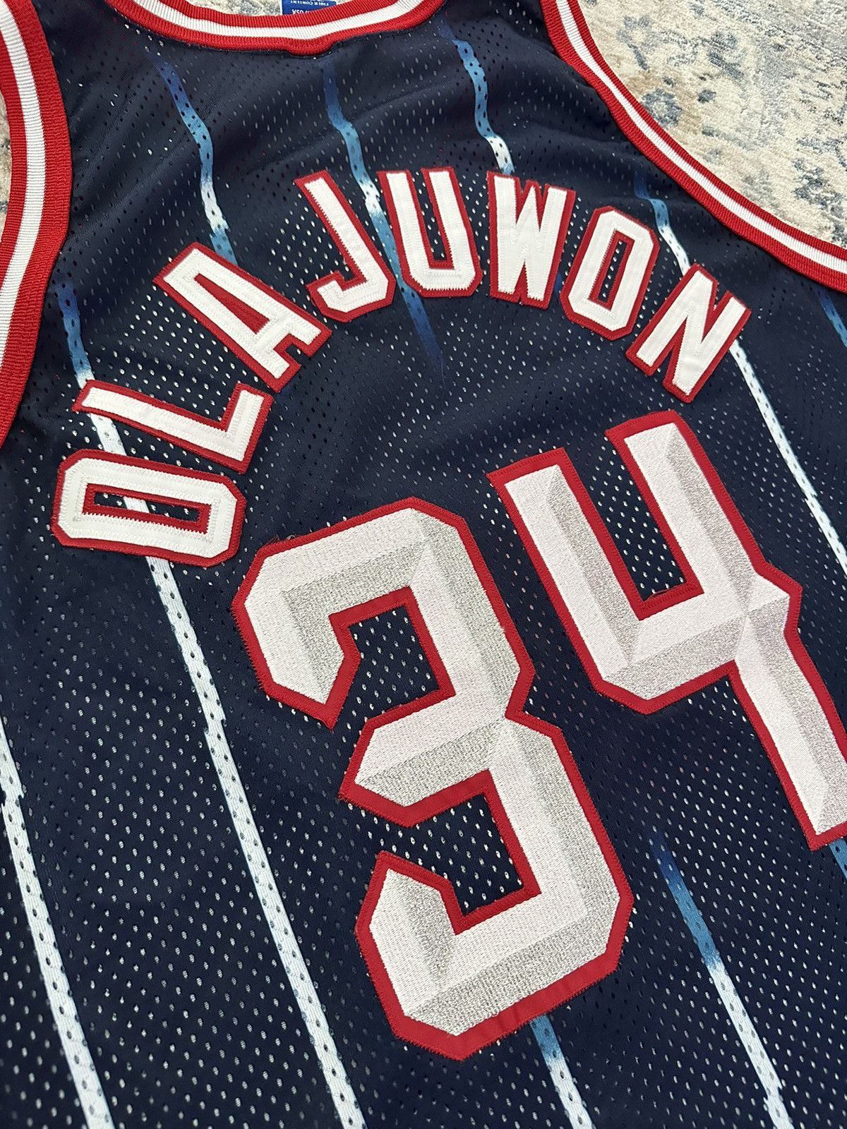 Champion × NBA × Vintage 90s Houston Rockets Olajuwon Authentic Champion Jersey Size US XL / EU 56 / 4 - 6 Thumbnail
