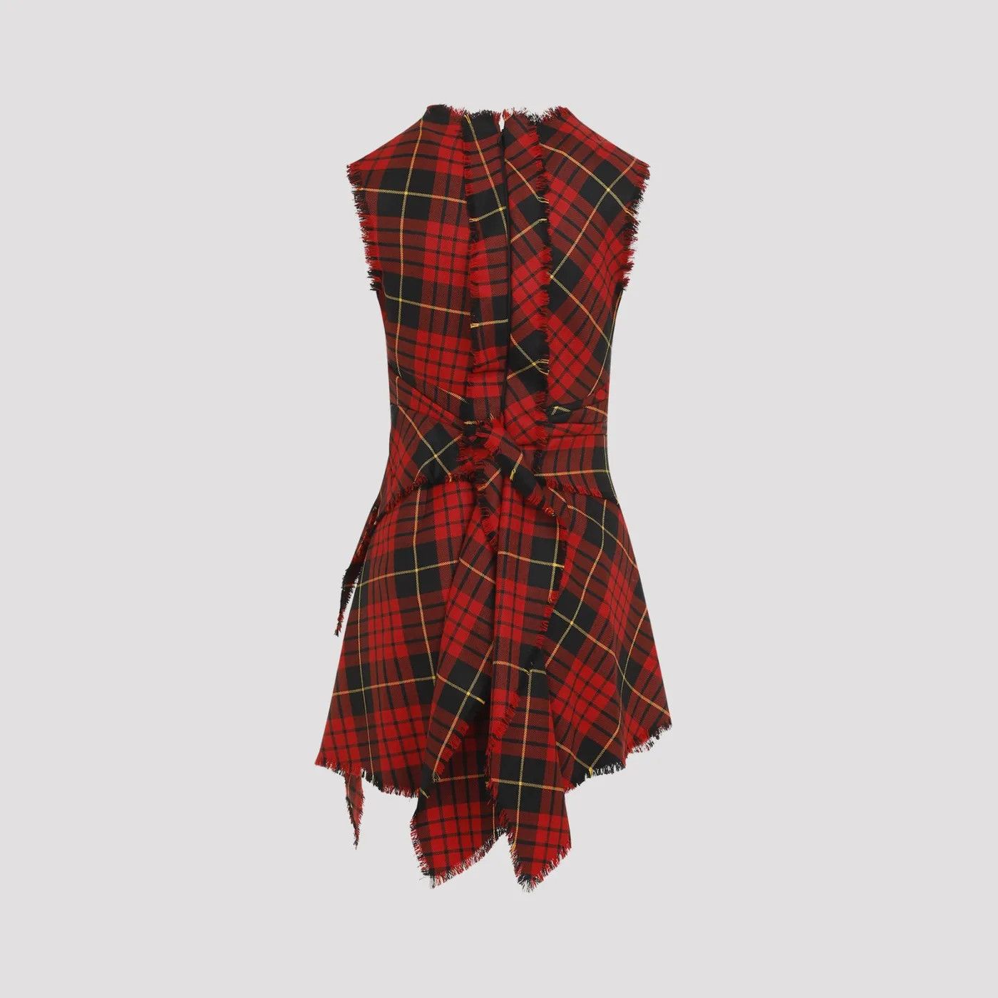 open lace back dress Sleeveless Plaid Front Button Mini Dress main image 0