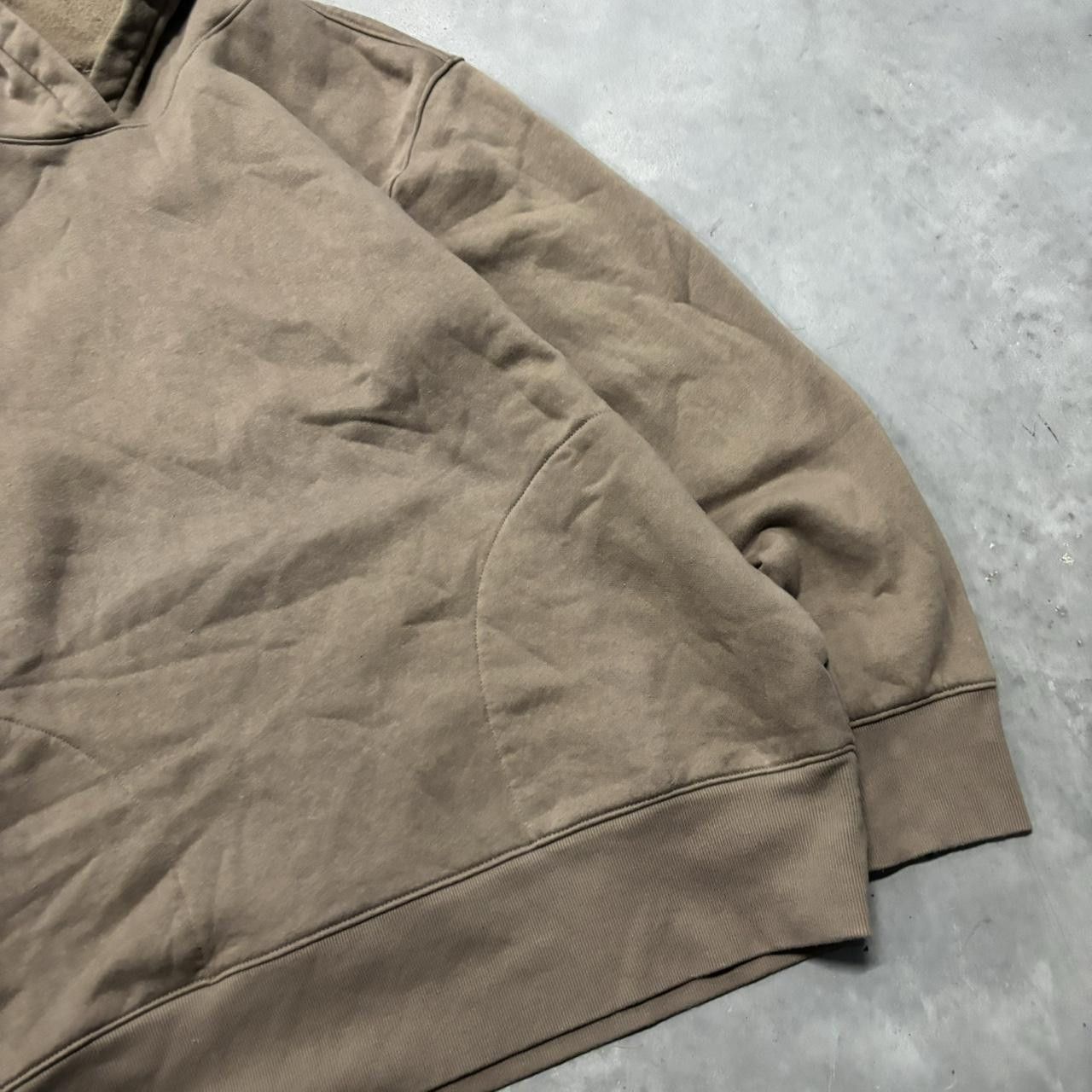 Japanese Brand × Vintage Crazy Vintage Y2K/2000s Light Brown Blank Essential Hoodie! Size US L / EU 52-54 / 3 - 4 Thumbnail