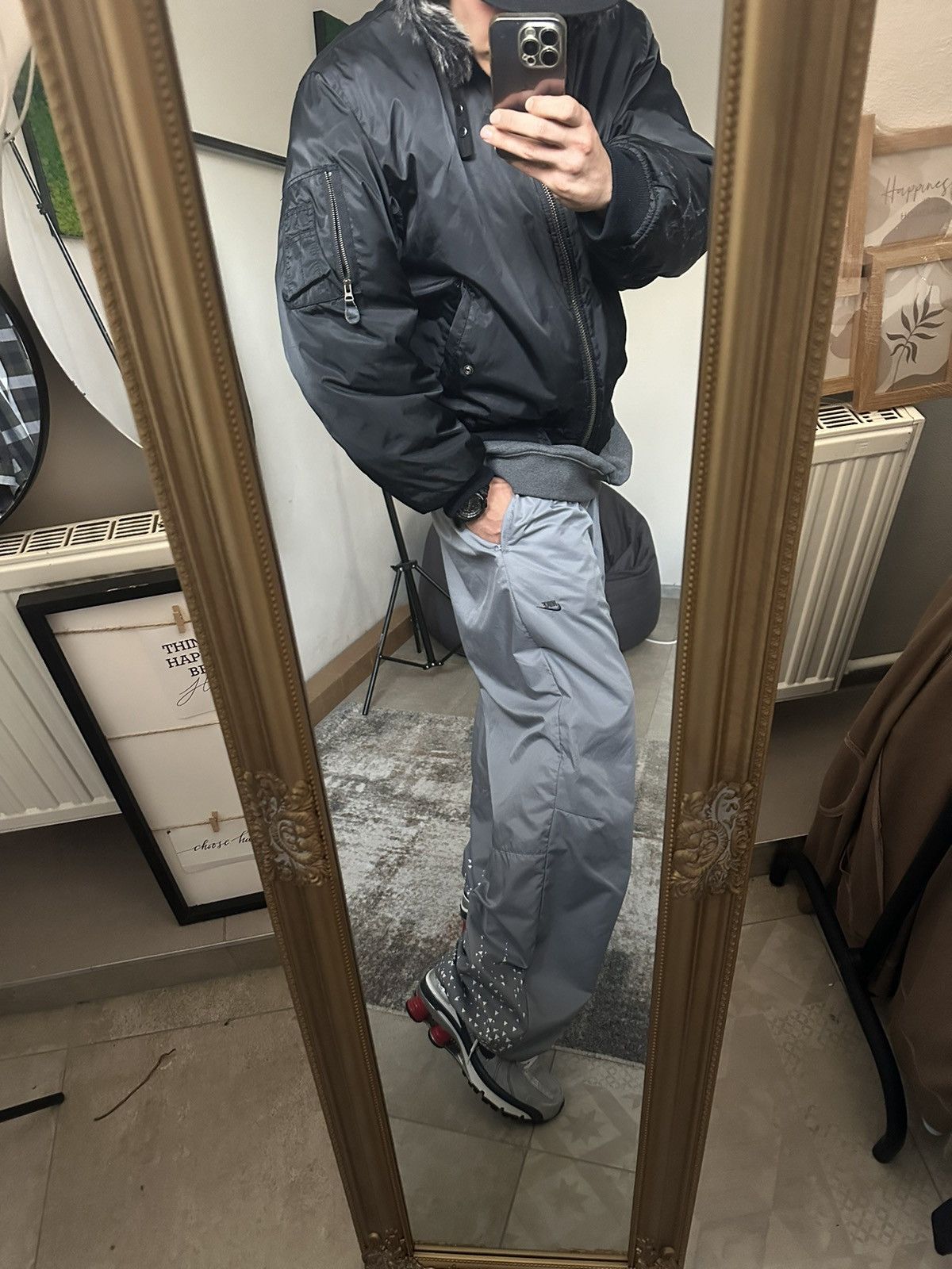 Japanese Brand × Nike 🔥 Rare Nike TN Air Y2K Track Pants Drill Parachute Grey Size US 35 - 9 Thumbnail