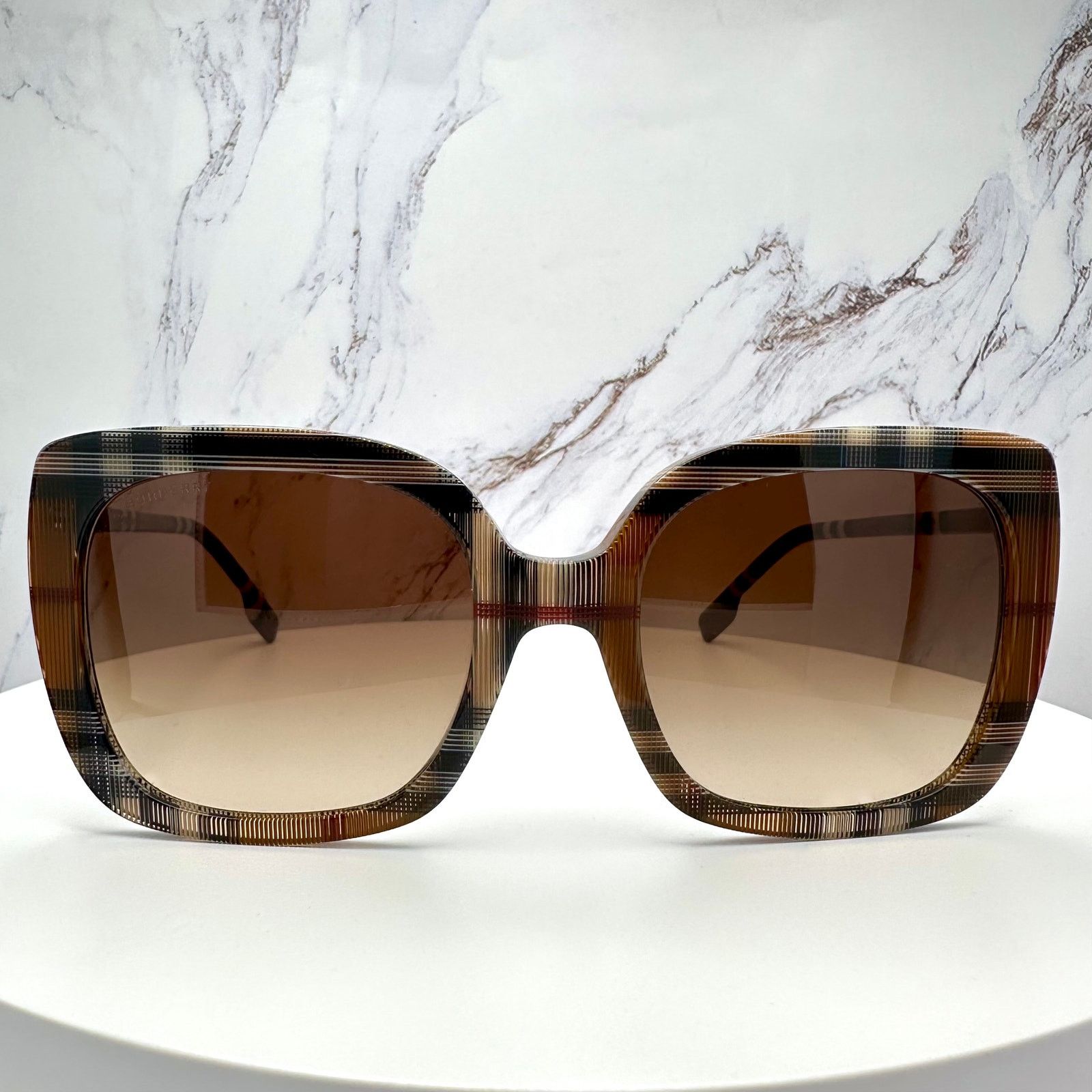 Burberry New Burberry Sunglasses Brown Check Frames Gradient Lens Size ONE SIZE - 21 Thumbnail