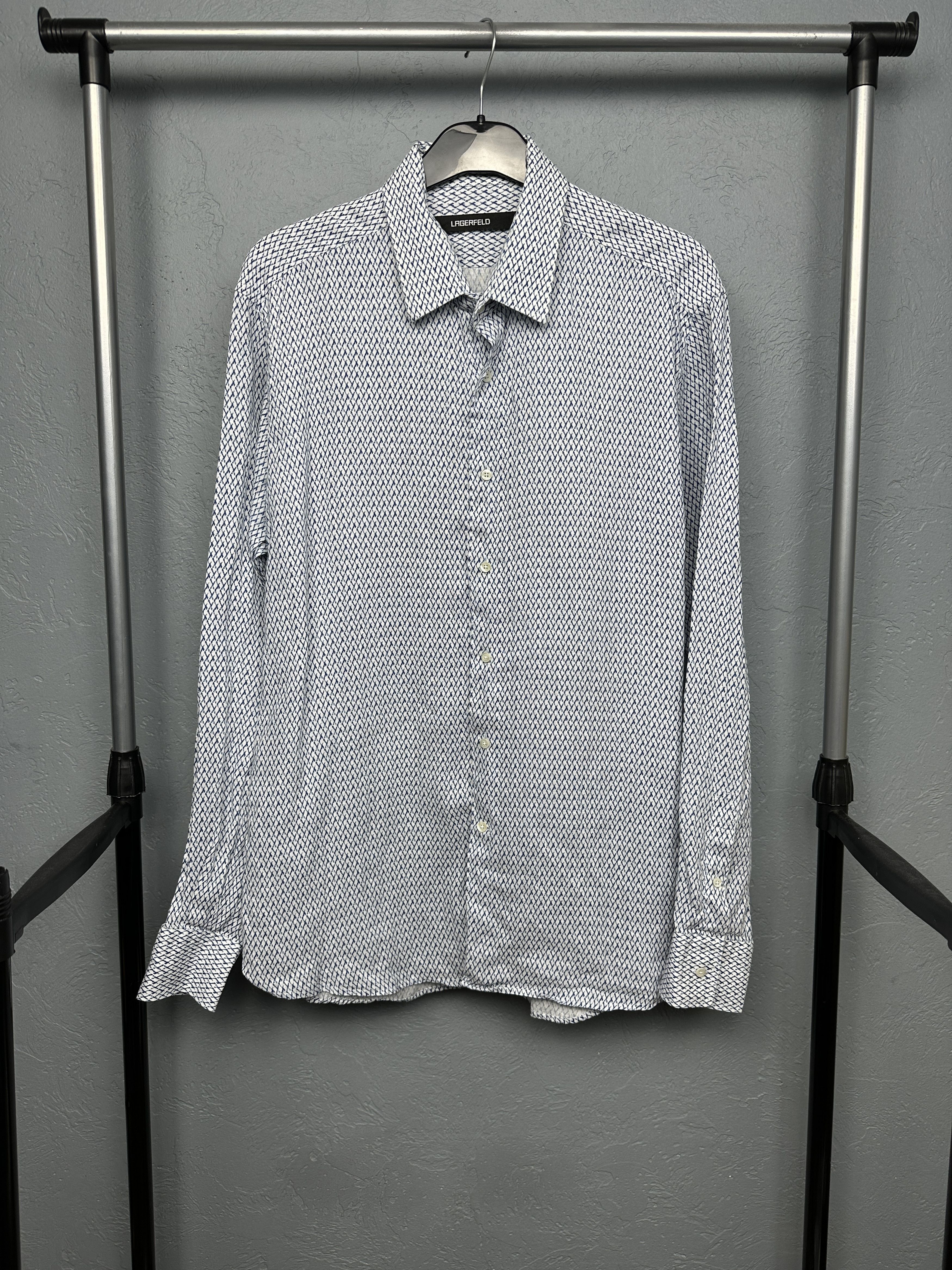 Karl Lagerfeld Lagerfeld Mens Linen Long Sleeve Shirt Size US L / EU 52-54 / 3 - 1 Thumbnail
