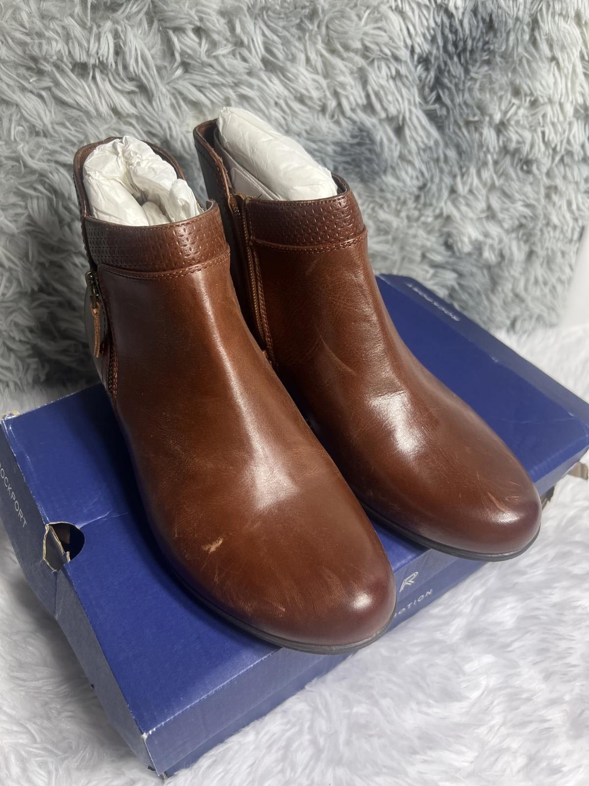 Rockport Rockport Carly Bootie Brown Leather Ankle Boots Size 10M Size US 10 / IT 40 - 1 Thumbnail