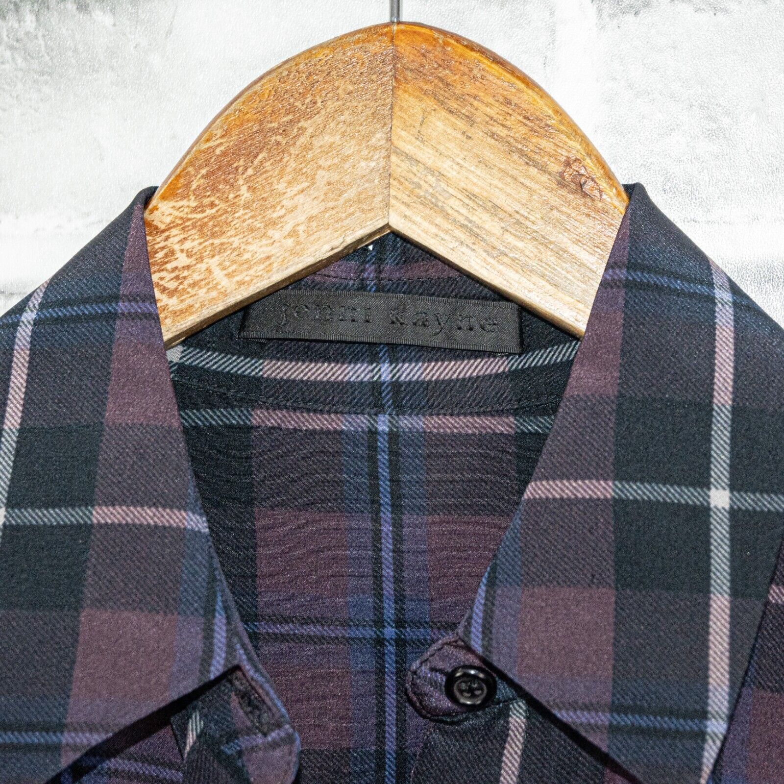 Other Jenni Kayne Silk Button up Blouse Maroon Blue Plaid Size XS / US 0-2 / IT 36-38 - 3 Thumbnail