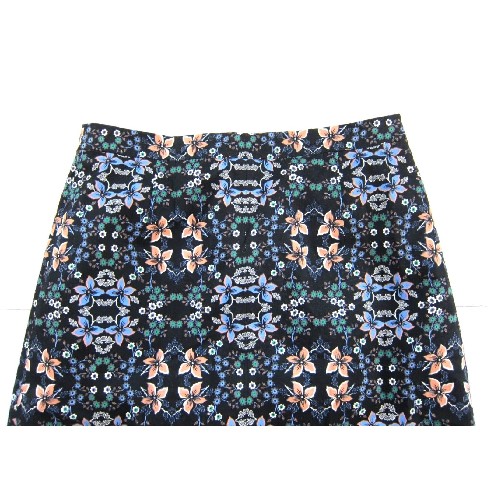J.Crew J. Crew Black Blue Green Pink Floral Cotton Work Pencil Straight Skirt Women 8 Size 30" / US 8 / IT 44 - 3 Thumbnail