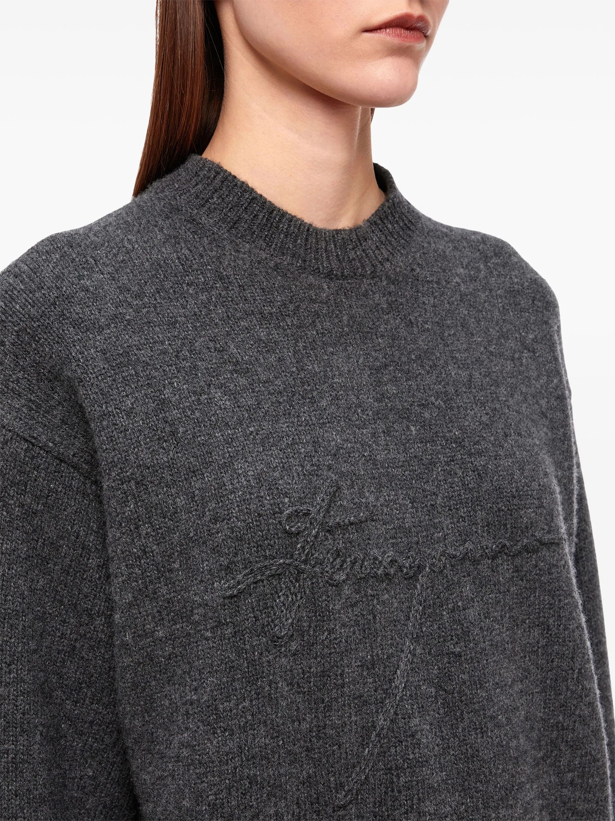Salvatore Ferragamo o1s1rm0526 Virgin Wool Sweater in Grey Size L / US 10 / IT 46 - 5 Thumbnail
