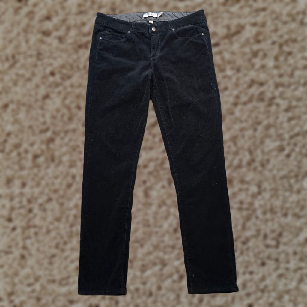 Paige Paige Pants Womens Size 32 Black Corduroy Velour Skinny Skyline Holiday Casual Small Review: N/A Size 24" / US 00 / IT 34 - 1 Thumbnail