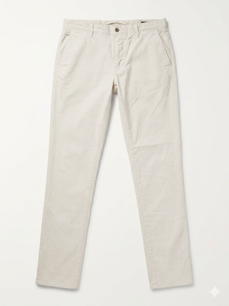 Incotex Incotex Slim Fit Stretch Chino Trousers — Chalk — 33 Size US 33 - 1 Thumbnail