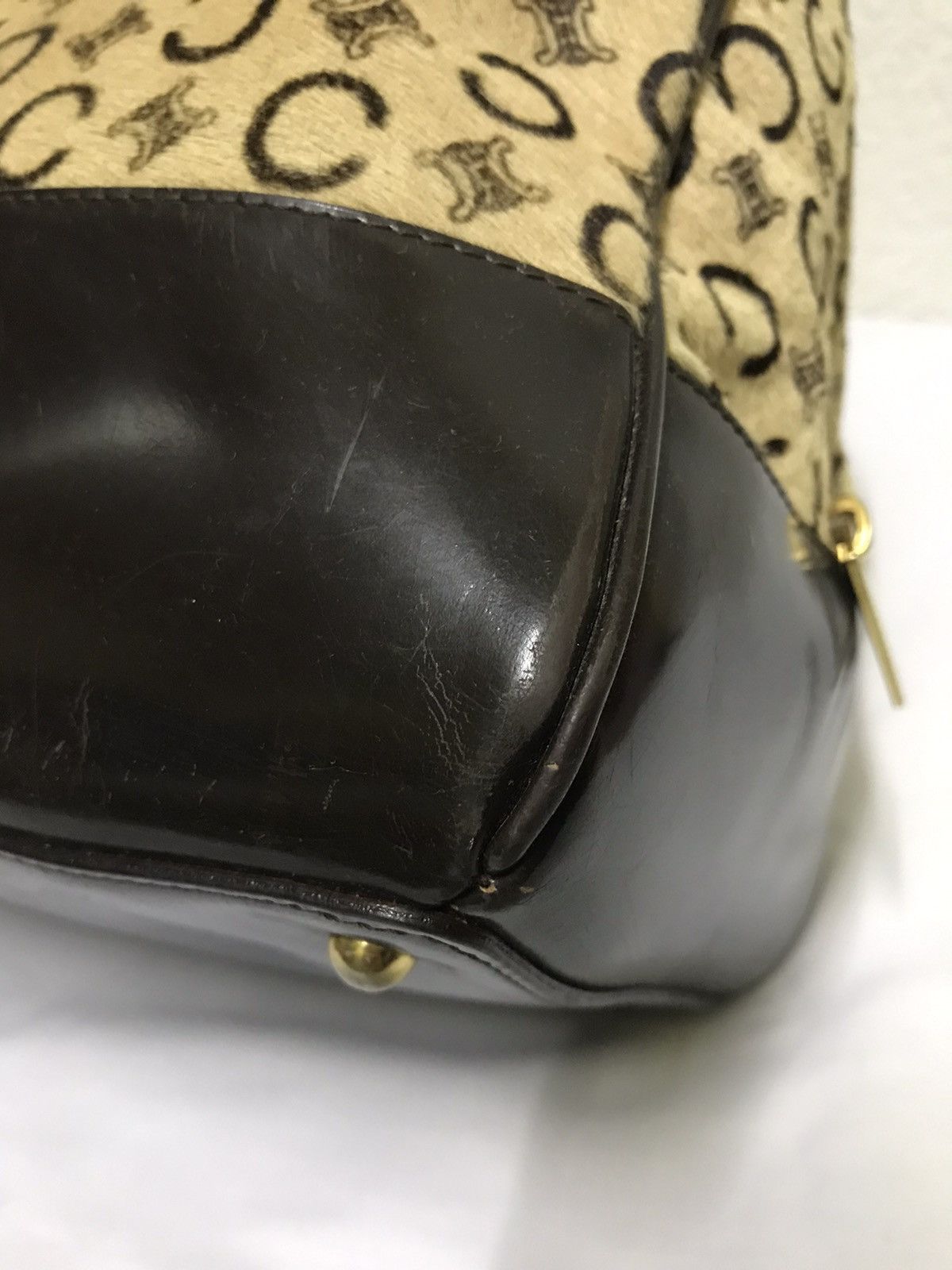 Celine × Vintage VINTAGE CELINE Bowling Bag In Printed Goatskin Brown Size ONE SIZE - 20 Thumbnail