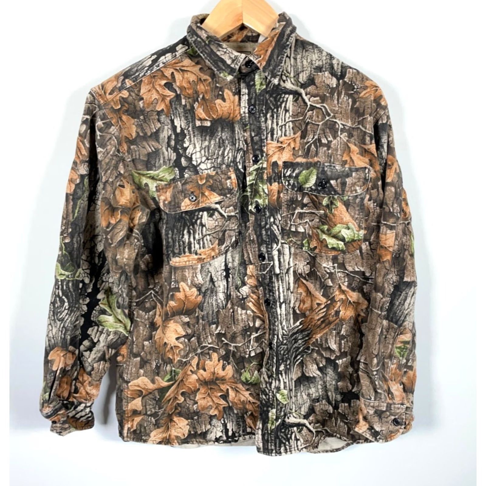 Vintage VINTAGE Northwest Territory Camouflage Flannel Shirt Men's Large Green Trebark Camouflage Shirt Size US L / EU 52-54 / 3 - 2 Thumbnail