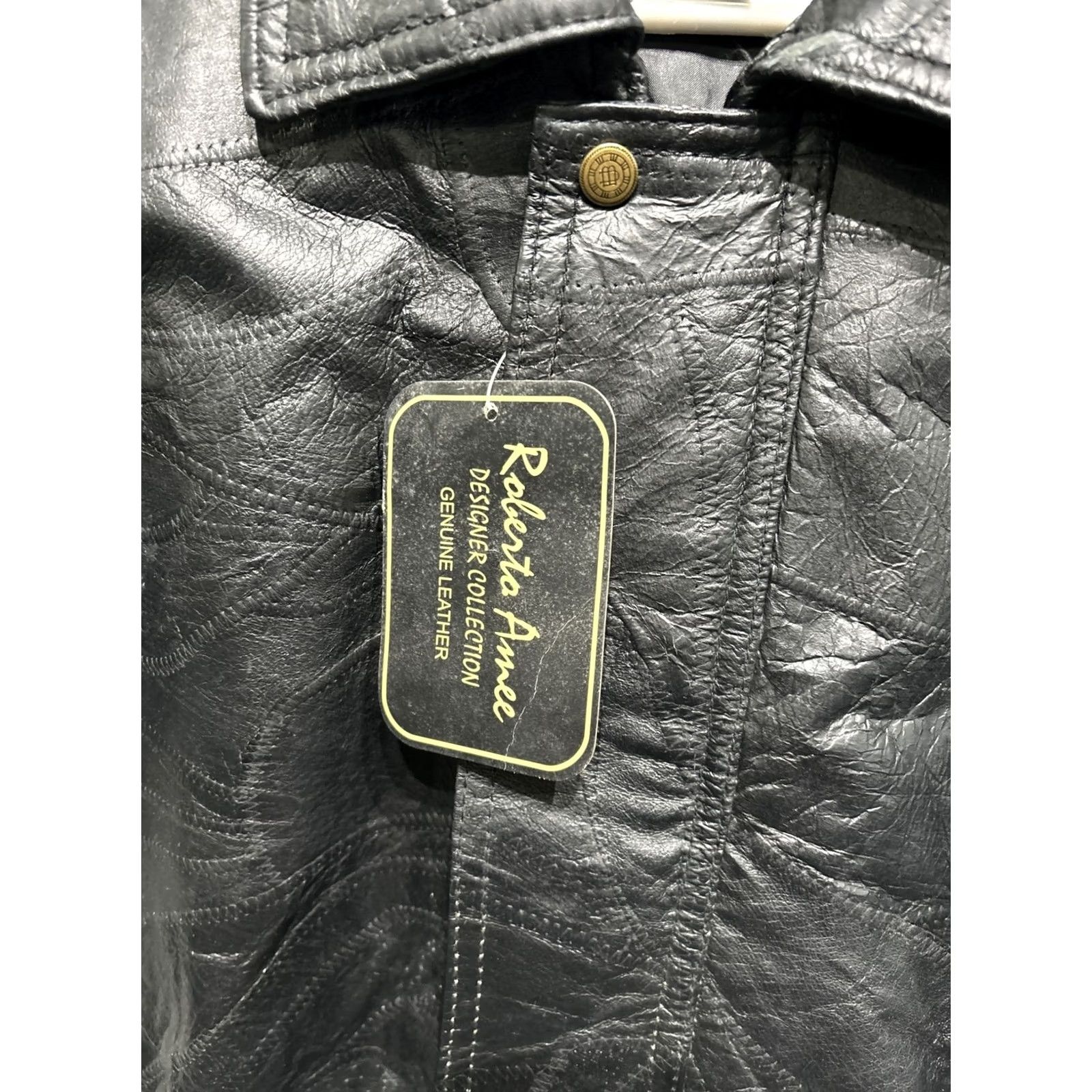 Vintage VINTAGE Roberto Amee NWT Genuine Original Black Leather Patchwork Bomber Jacket Coat Mens M Size US M / EU 48-50 / 2 - 4 Thumbnail