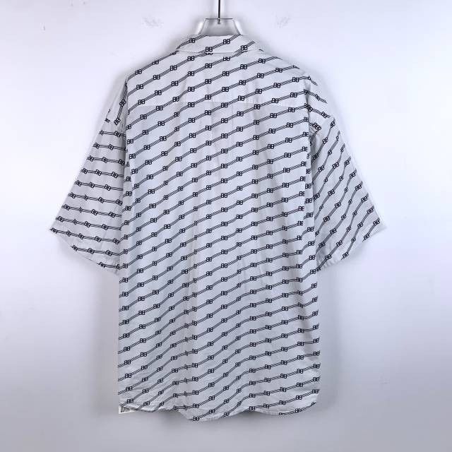 Balenciaga Balenciaga Logo Print Short-Sleeve Shirt White Cotton Size 3 Size S / US 4 / IT 40 - 7 Thumbnail