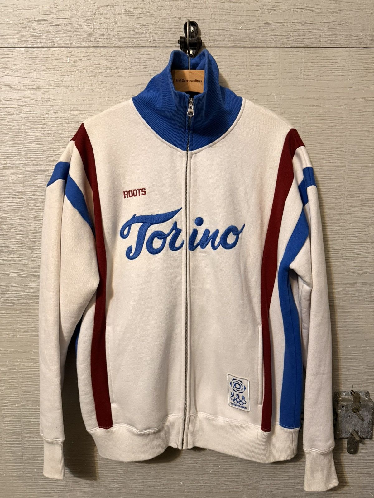 Roots Vintage Roots Torino White and Blue Zip Up Jacket Size US M / EU 48-50 / 2 - 5 Thumbnail