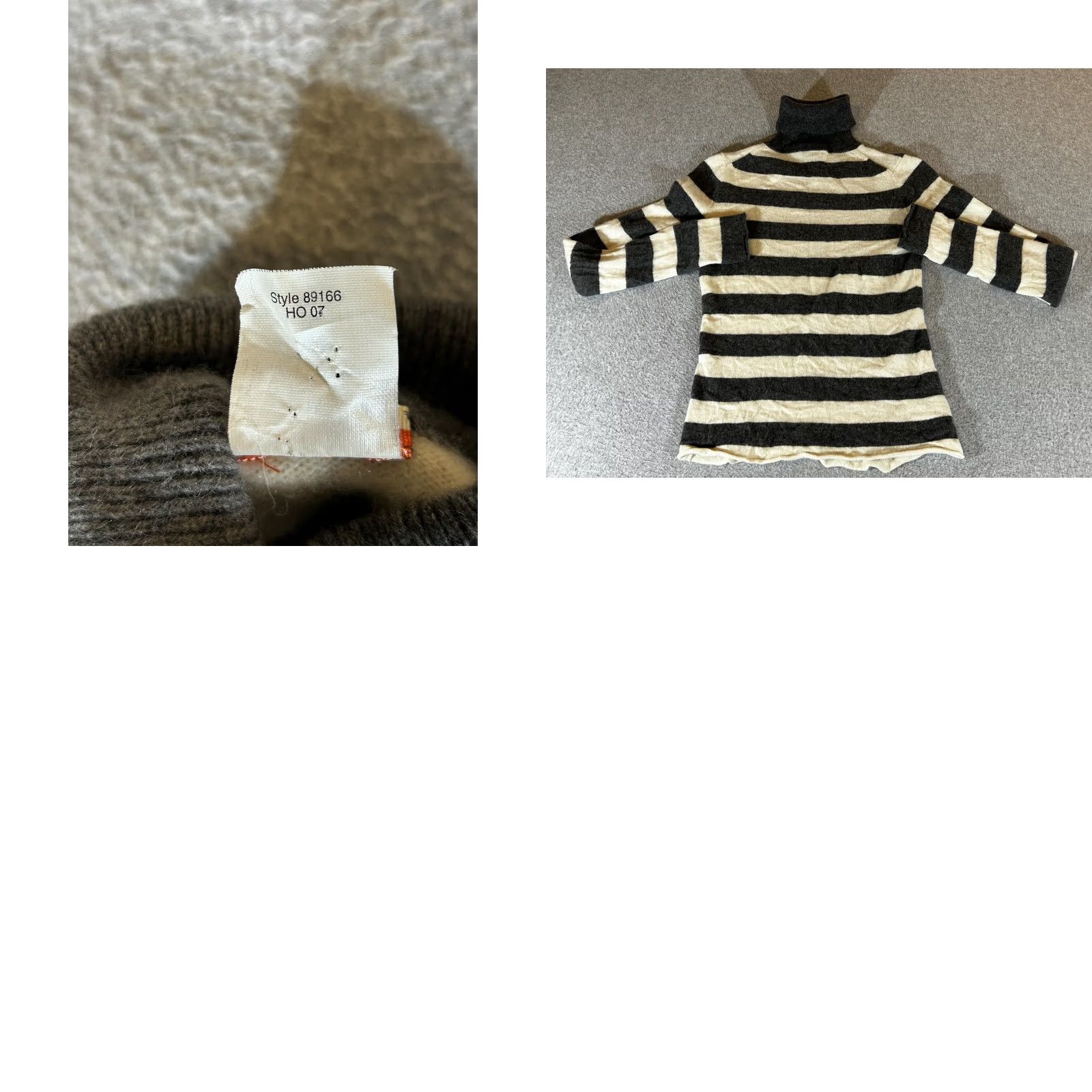 J.Crew VINTAGE J.CREW Sweater Womens Small Cashmere Turtleneck Gray Striped Italian 90s? (adjust) Size S / US 4 / IT 40 - 8 Thumbnail