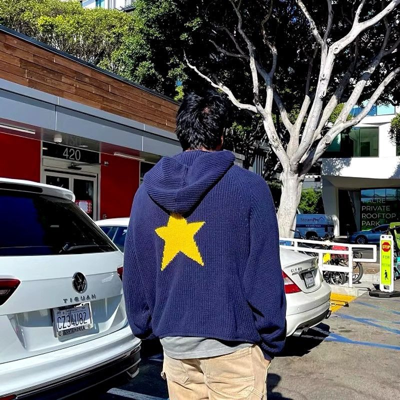 Designer × Vintage Knitted Loose Star Print Streetwear Sweater Pullover Size L / US 10 / IT 46 - 5 Thumbnail