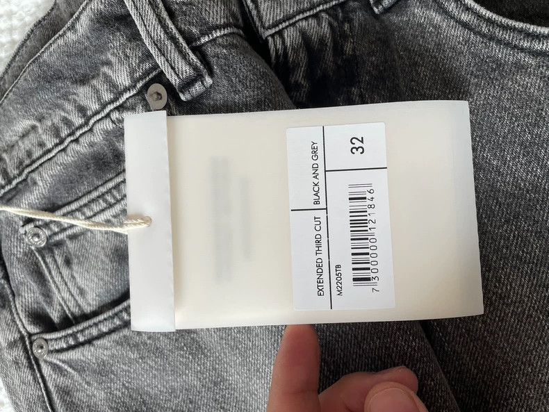 Our Legacy Our Legacy Black and gray patchwork jeans with double ring Size US 32 / EU 48 - 7 Thumbnail