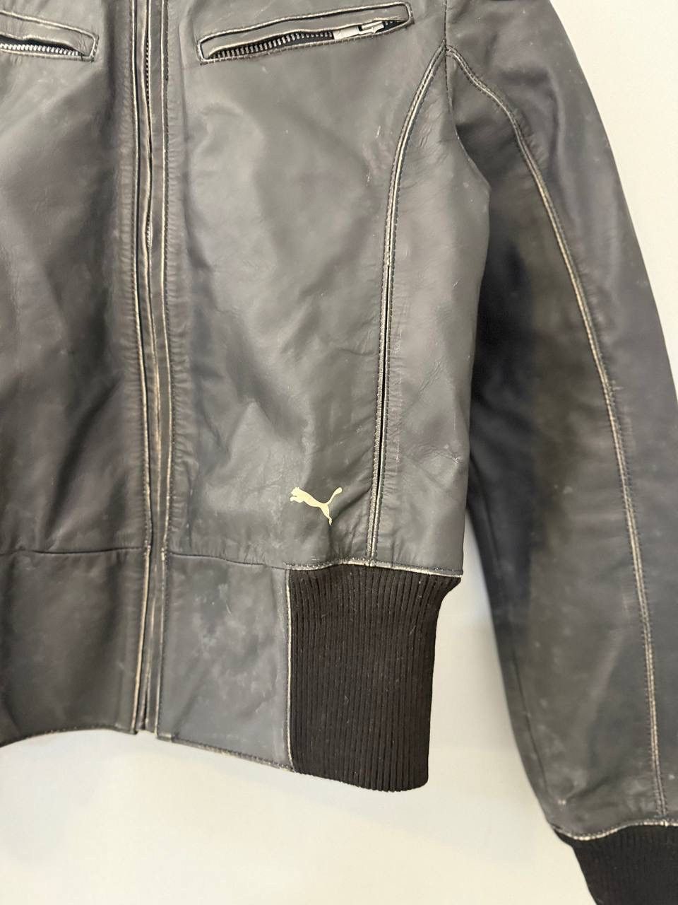 Puma RARE Archival x Puma Black Leather Jacket 500cc Motorcycle Size S / US 4 / IT 40 - 4 Thumbnail