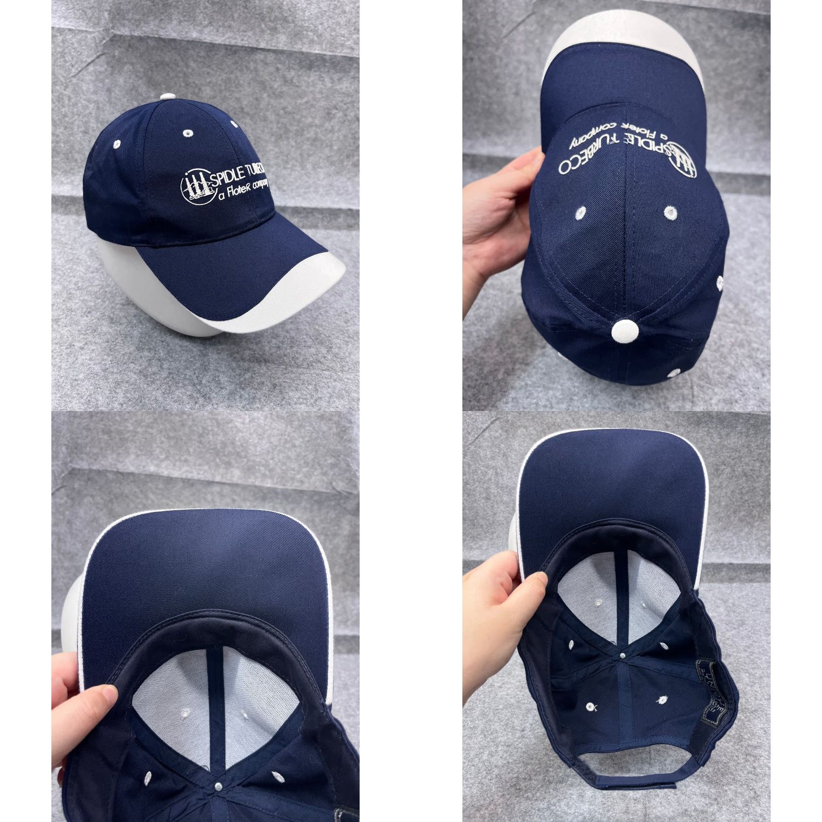 Vintage Unique Headwear Spidle Turbeco Hat Cap Adjustble One Size Adult Blue Polyester Blend Golf Hat Men Twill Logo Outdoor 90s? Size ONE SIZE - 8 Thumbnail