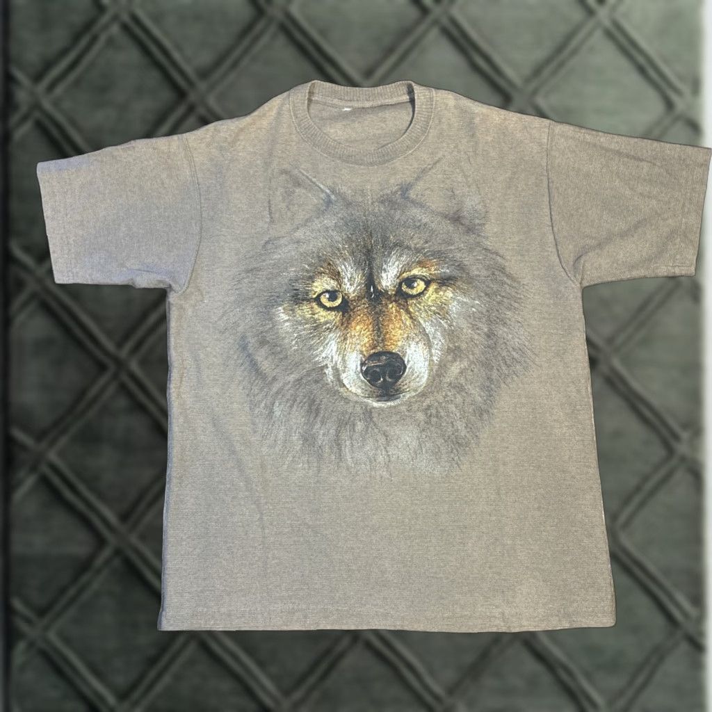 Vintage VINTAGE Brown Wolf Nature Animal Knit Cotton T-Shirt XL 90s Mens Brown Wool? Size US XL / EU 56 / 4 - 1 Thumbnail