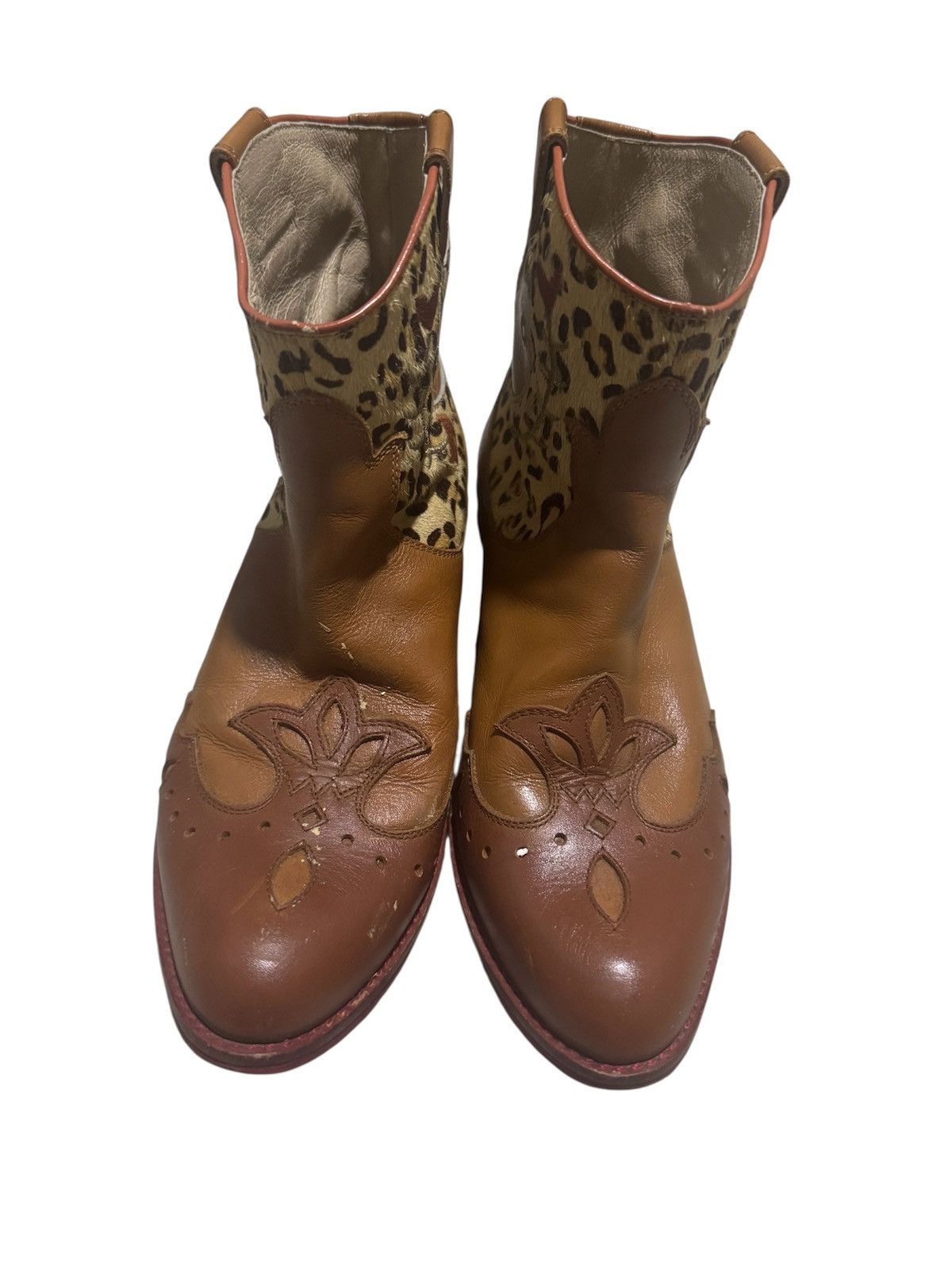 Issey Miyake Issey Tsumori Chisato Leopard Western Leather Boots Size US 7 / EU 40 - 3 Thumbnail