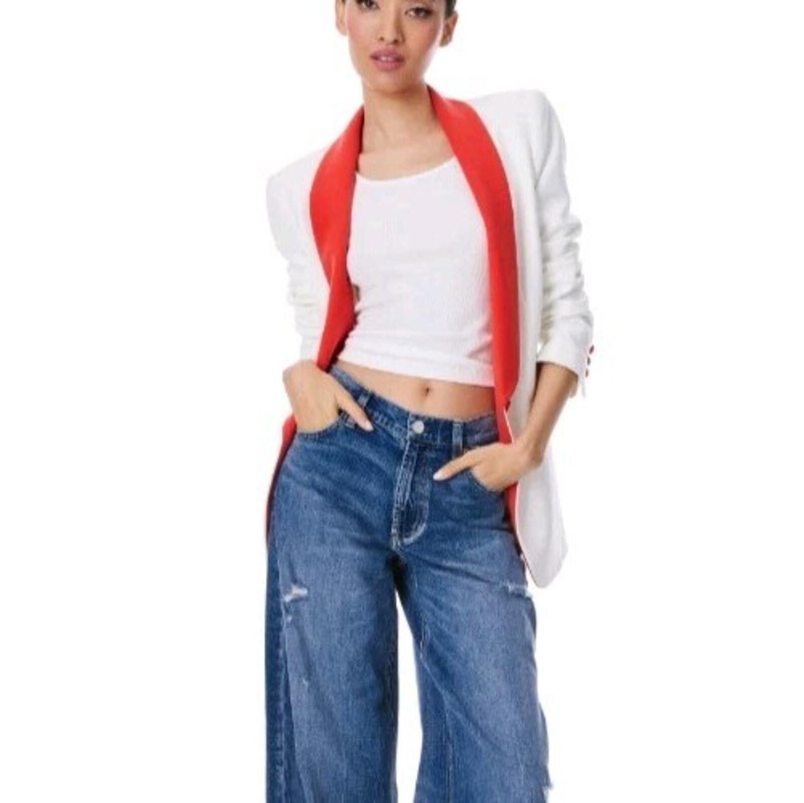 Other Retired alice + olivia Vernell Jacket White Orange Sz 8 Size M / US 6-8 / IT 42-44 - 2 Thumbnail