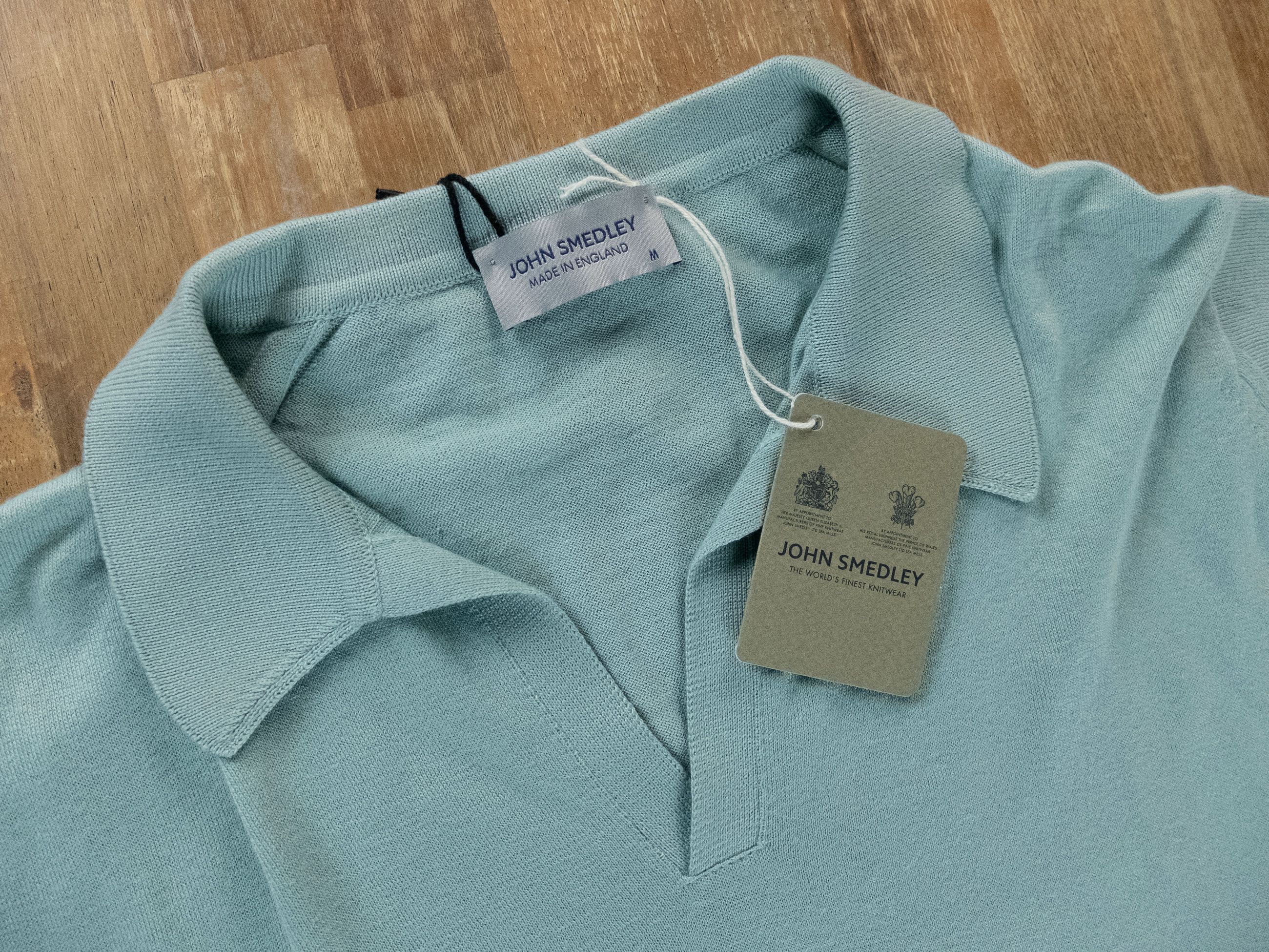 John Smedley JOHN SMEDLEY Noah mint green knit cotton polo shirt Medium q Size US M / EU 48-50 / 2 - 5 Thumbnail
