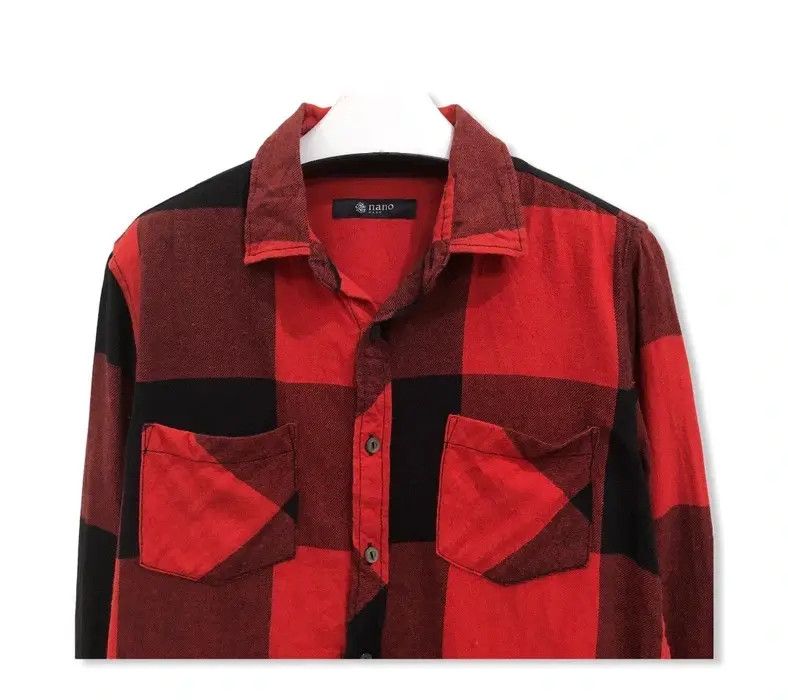 Flannel Japanese Brand Nano Base Plaid Tartan Flannel Shirt 👕 Size US S / EU 44-46 / 1 - 2 Thumbnail
