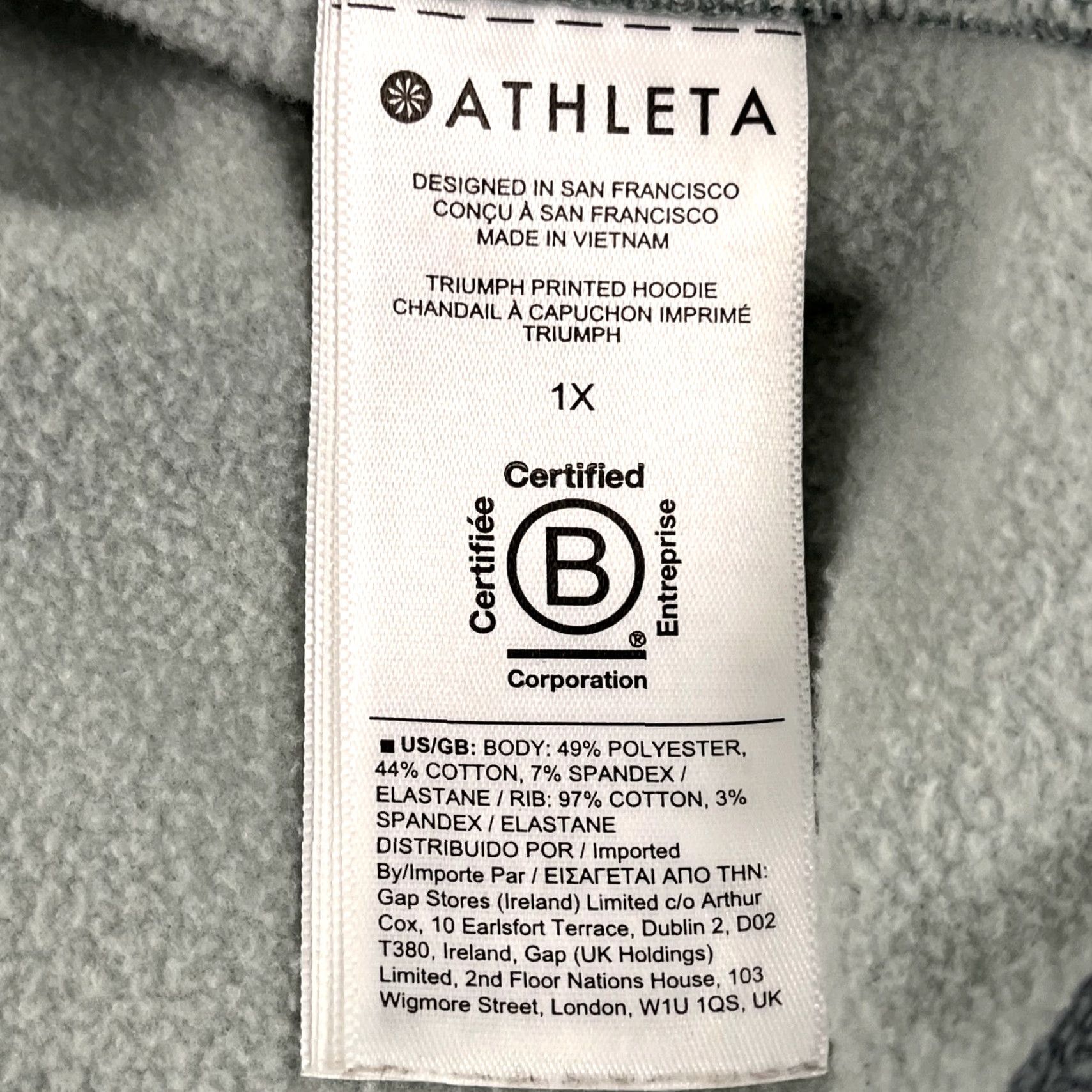 Athleta Athleta Jacket Womens 1X Floral Printed Full Zip Hooded Athleisure Green Size XL / US 12-14 / IT 48-50 - 2 Thumbnail