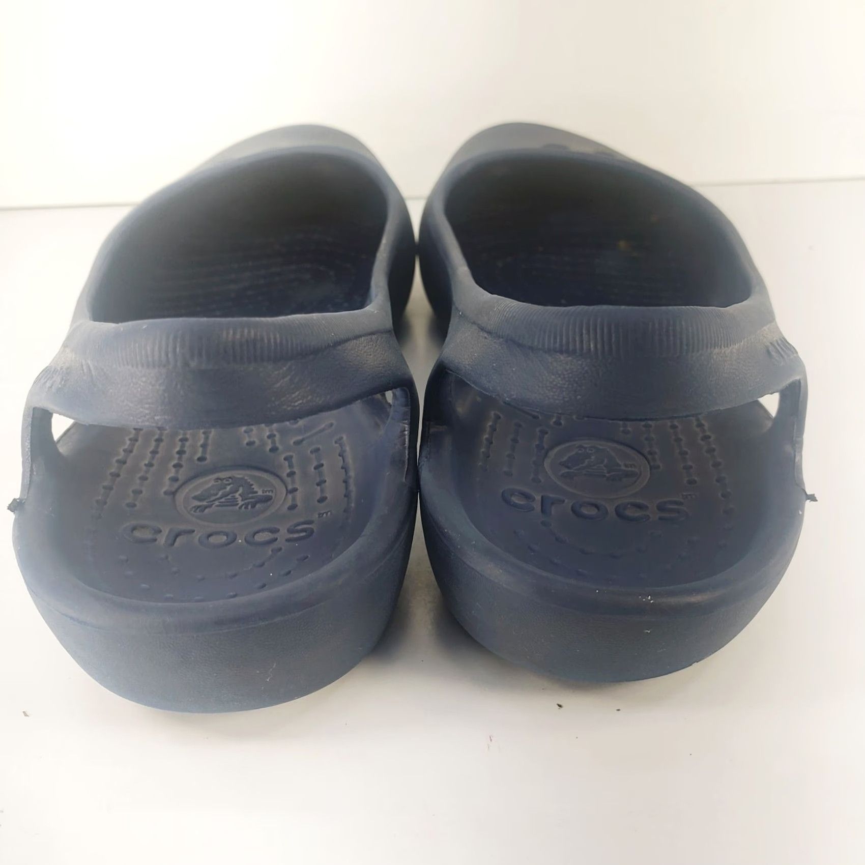 Crocs Crocs Taylor Navy Blue Flat Slip On Beach Women 9M Rubber Lightweight Comfort Slip Resistant Waterproof Casual Ballet Flat Shoes Size US 9 / IT 39 - 6 Thumbnail
