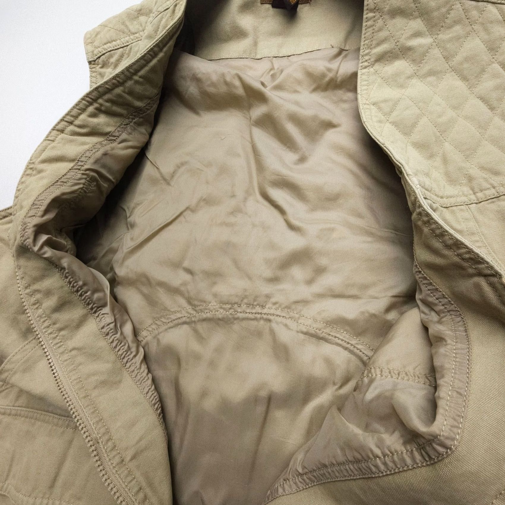 Vintage St. John's Bay Vest Mens XL Tall Tan Quilted Full Zip Lined Canvas Outdoor Outdoor Camping Hunting Fishing Adjustable Pocket Beige/Khaki Shirt Size US XL / EU 56 / 4 - 6 Thumbnail