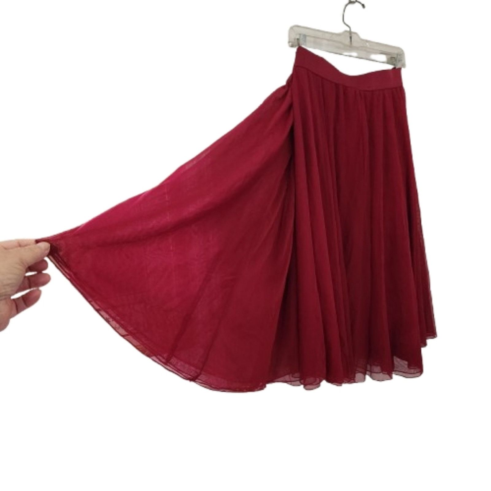 & Other Stories TORRID ☆ FLOWING ☆ WINE TULLE ☆ MIDI SKIRT ☆ 4x ☆ EUC Size 30" / US 8 / IT 44 - 3 Thumbnail