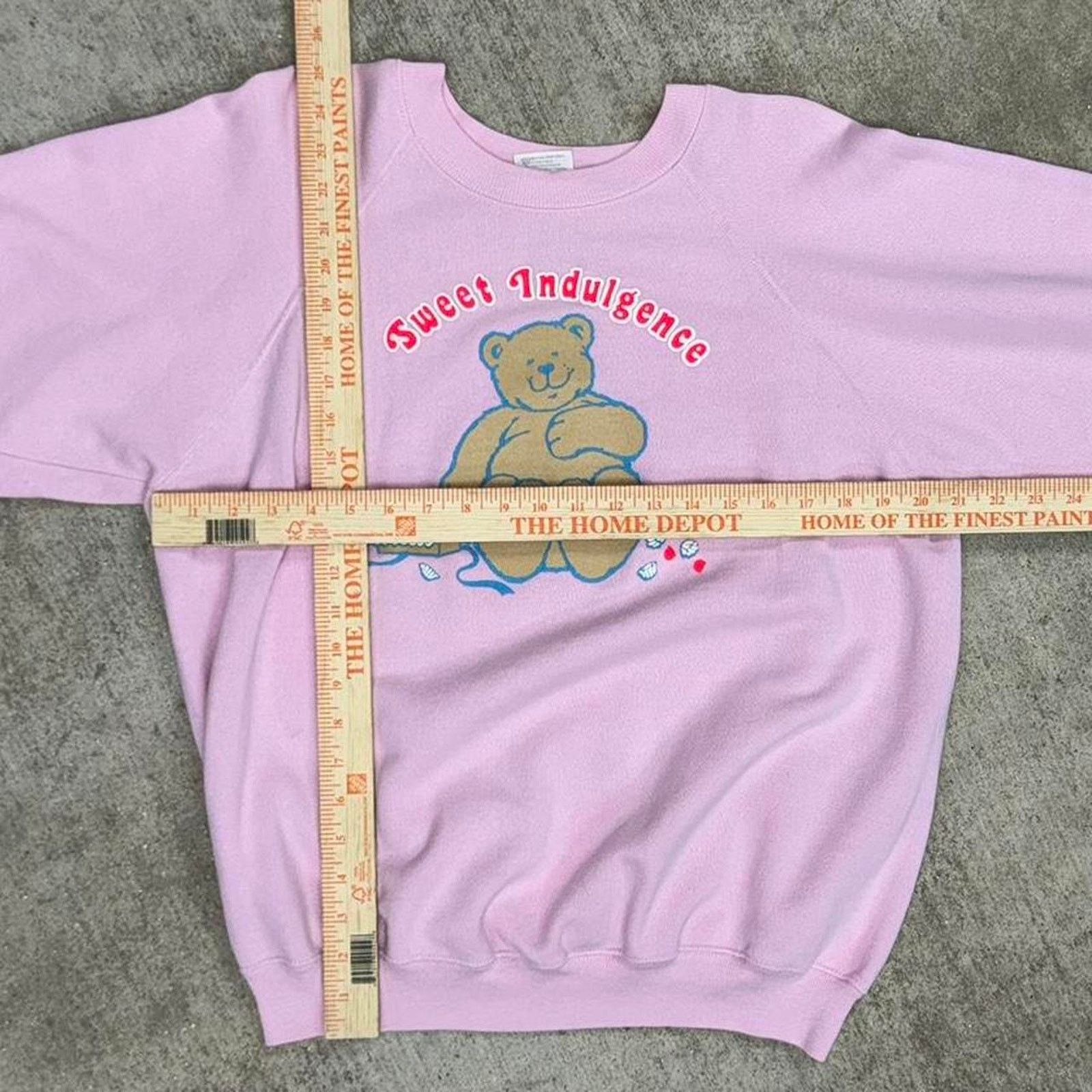 Hanes XL - Vintage 80s cute bear pink sweatshirt Size US XL / EU 56 / 4 - 2 Thumbnail