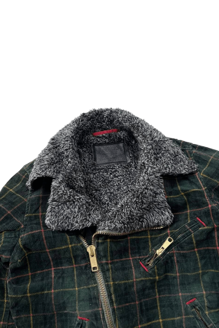 Japanese Brand vintage levis plaid sherpa work jacket asymetric zip Size US S / EU 44-46 / 1 - 5 Thumbnail