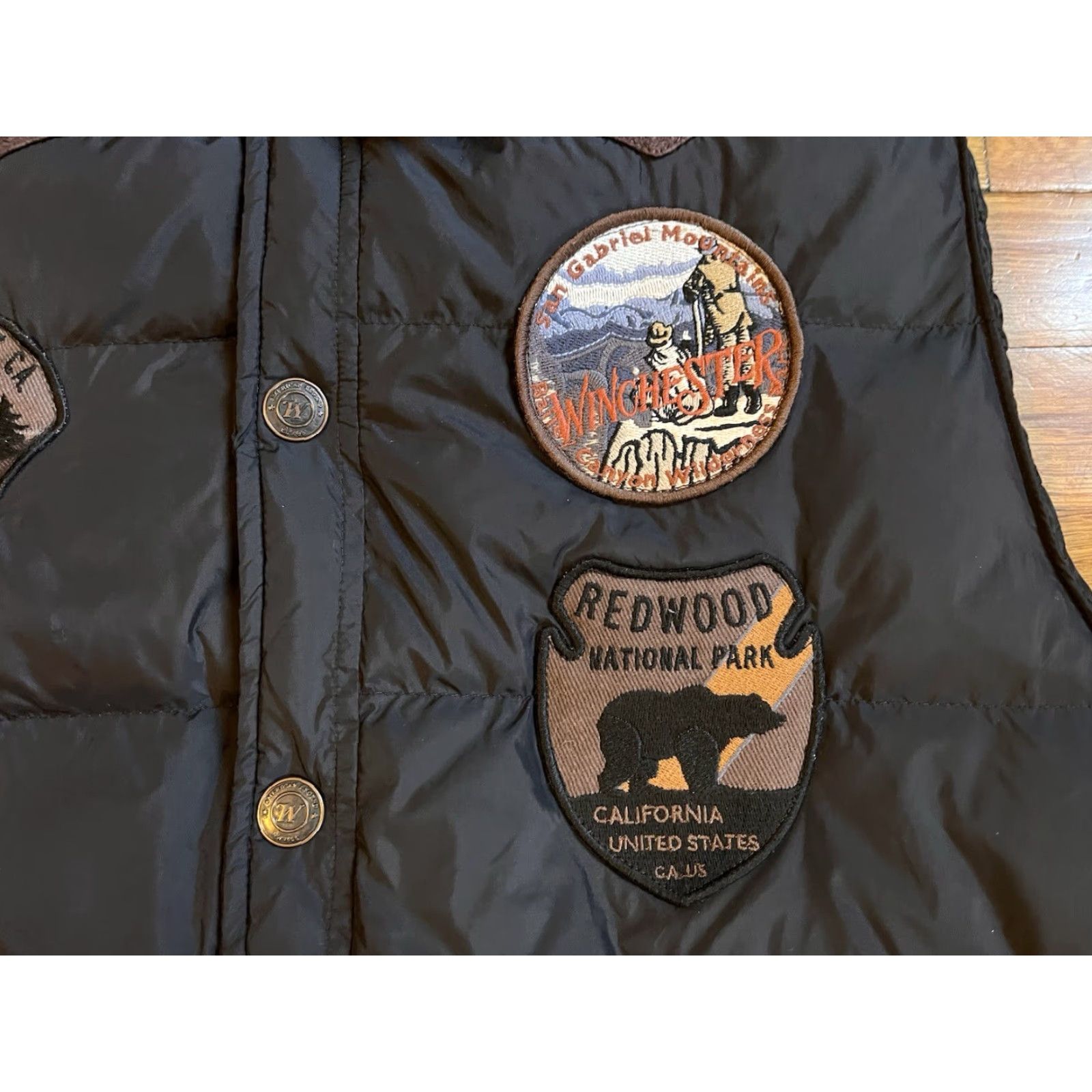 Vintage Winchester The American Legend Patch Puffer Vest Mens XL Black Quilted Vest Size US XL / EU 56 / 4 - 3 Thumbnail