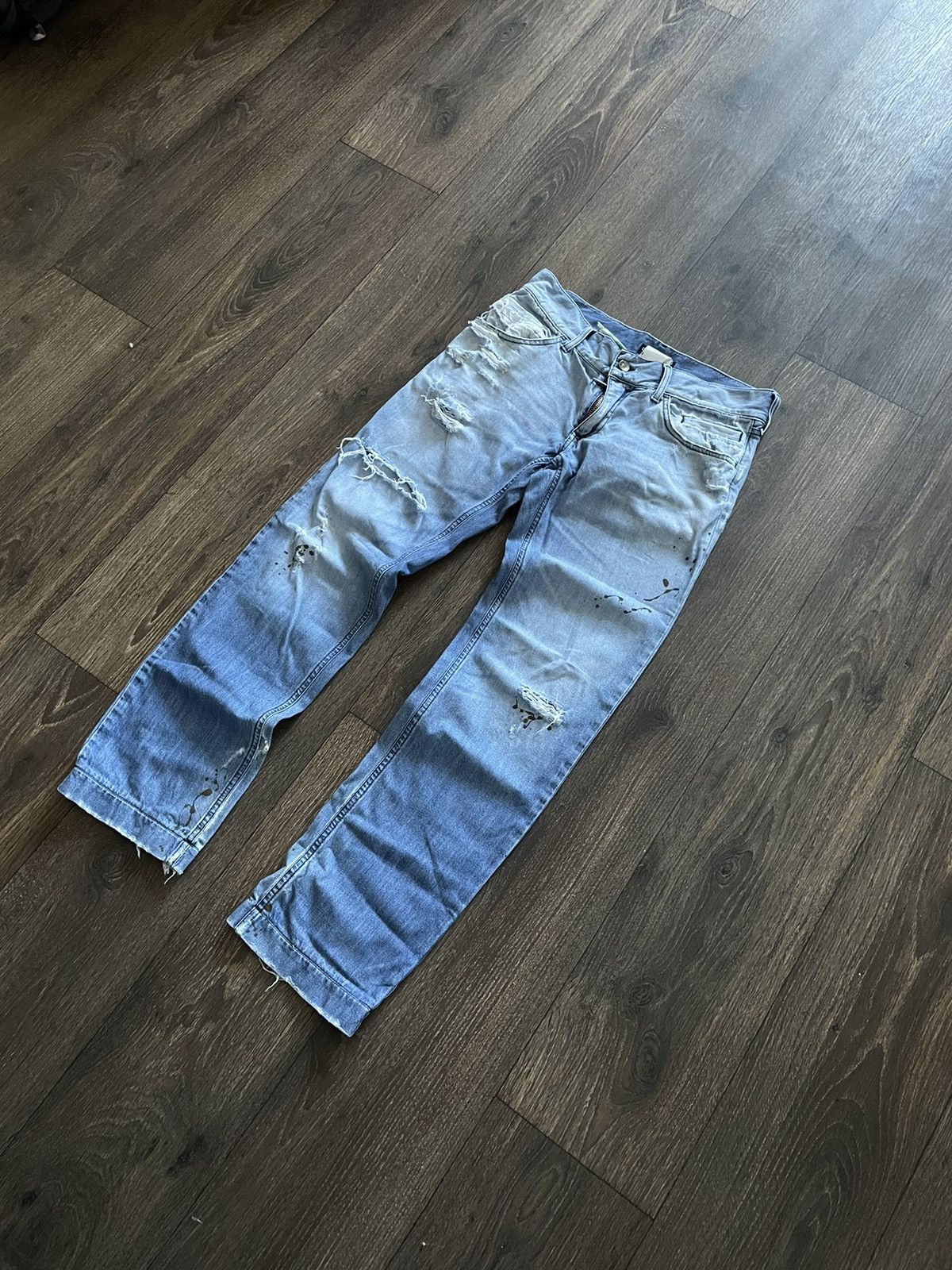 image of Distressed Denim x Dolce Gabbana Distressed Faded Denim Jeans in Blue Denim, Men's (Size 31)